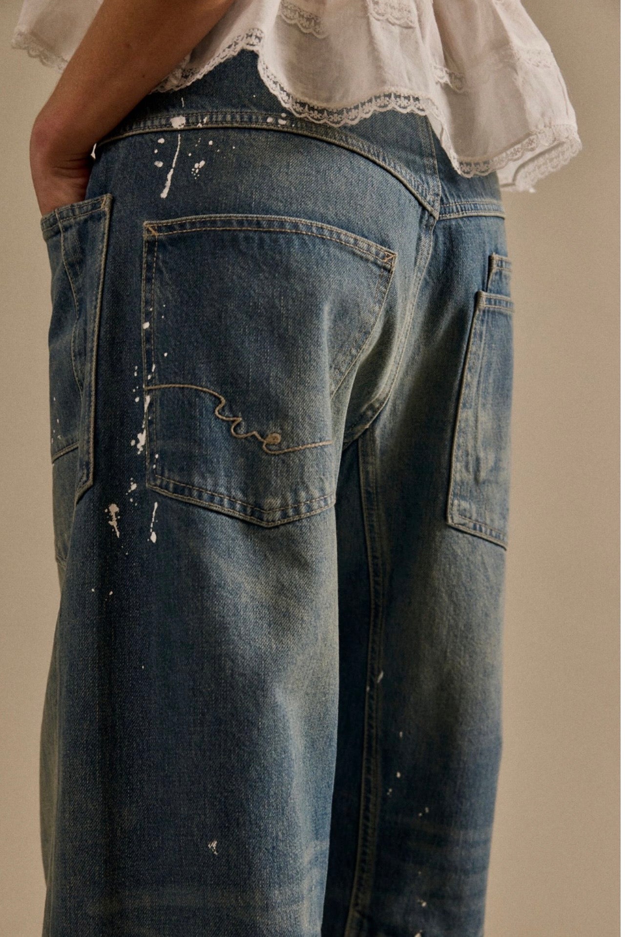 Whe Moxie Pull-On Barrel Jeans Printed