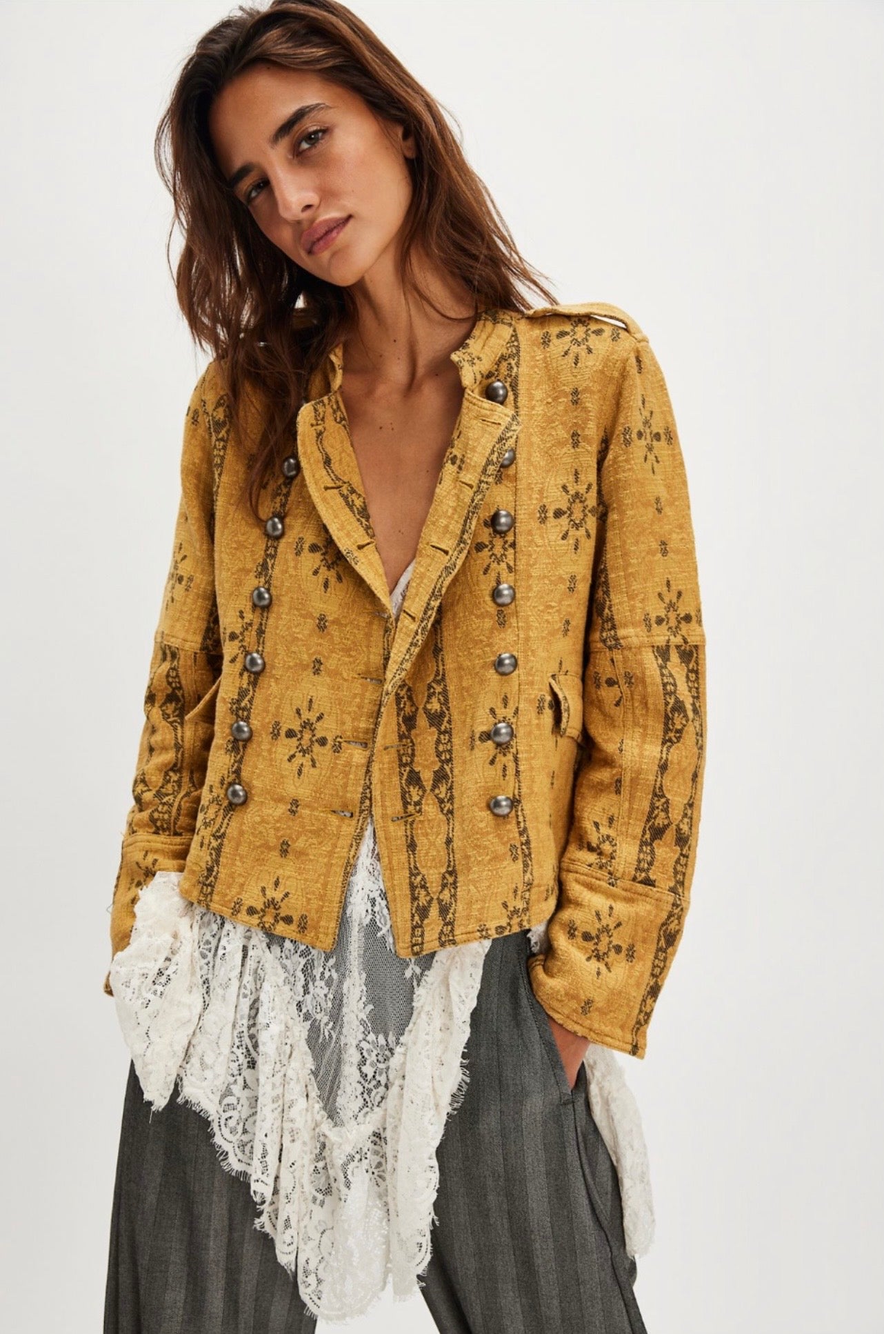 Veste Jacquard Lotty Jacket Yellow