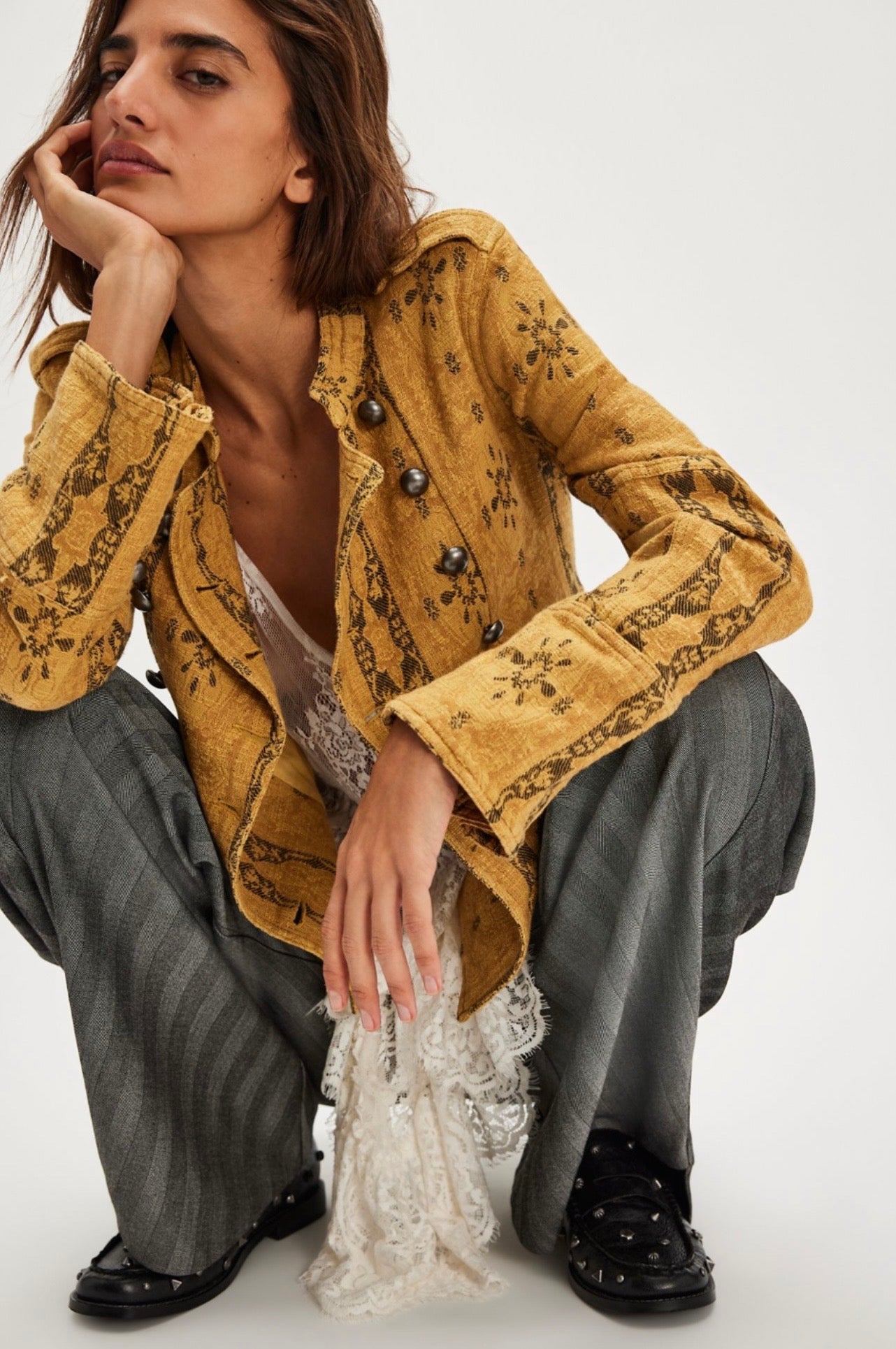 Veste Jacquard Lotty Jacket Yellow