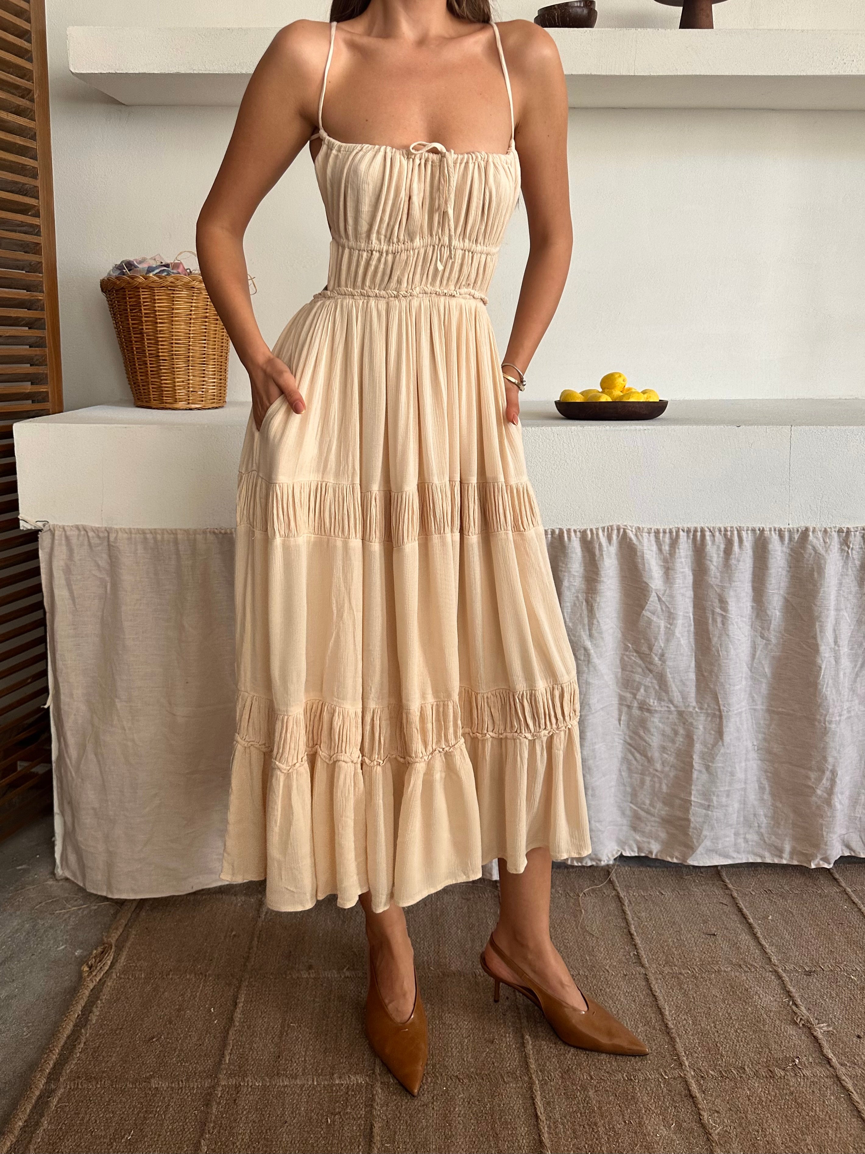 Anne Freepeople İthal Elbise Bej