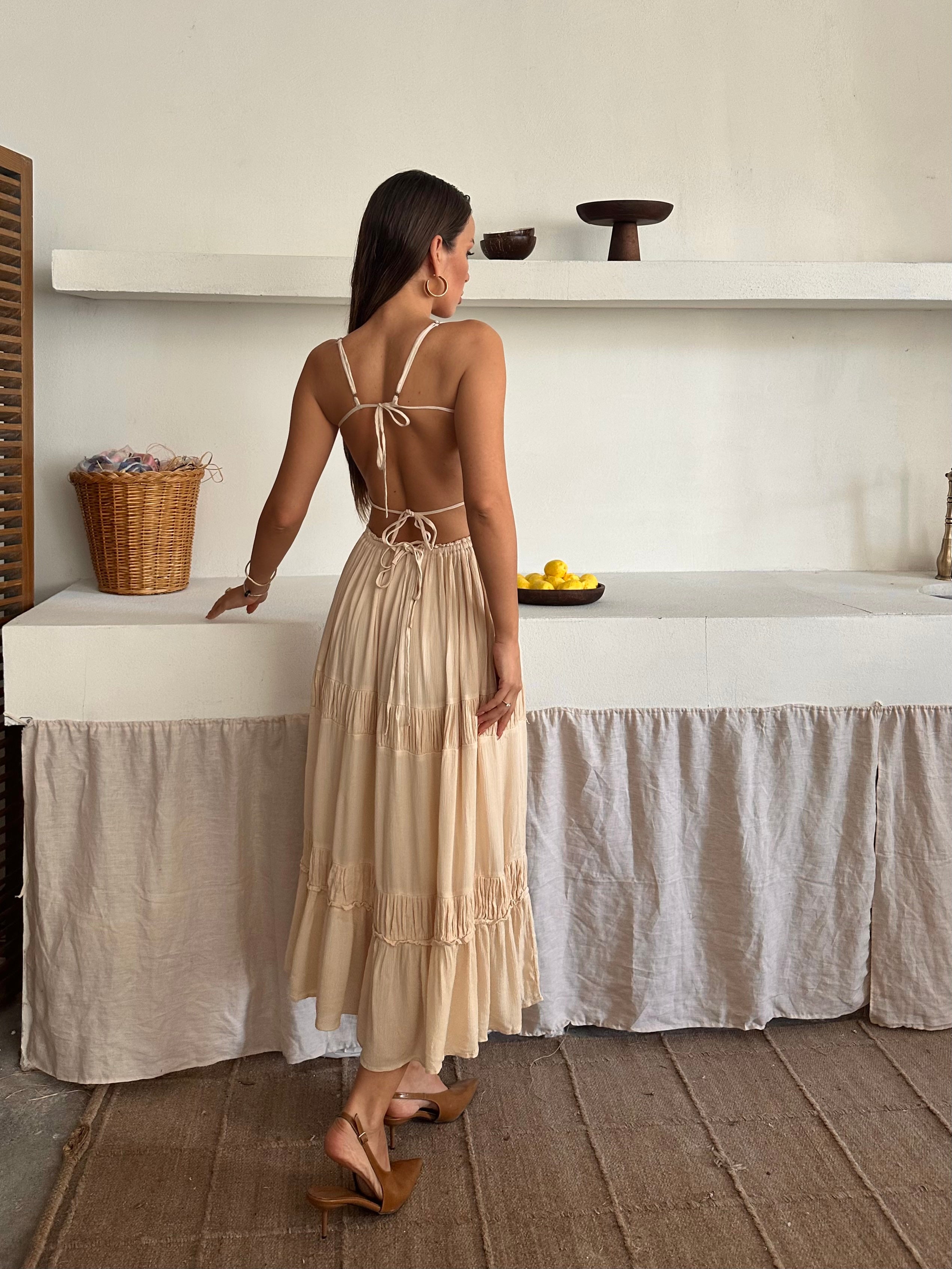 Anne Freepeople İthal Elbise Bej