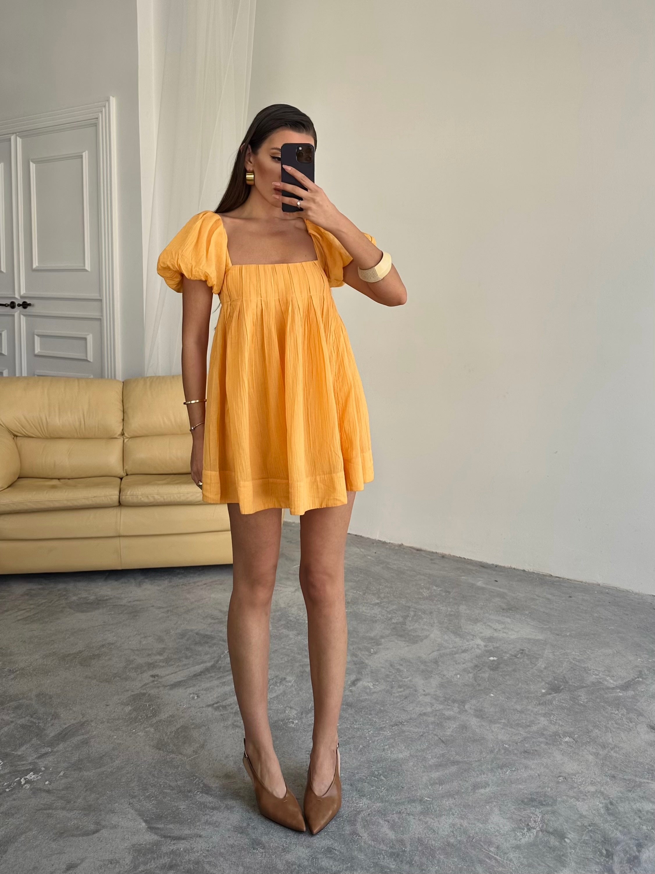 Defne Freepeople İthal Elbise Sarı