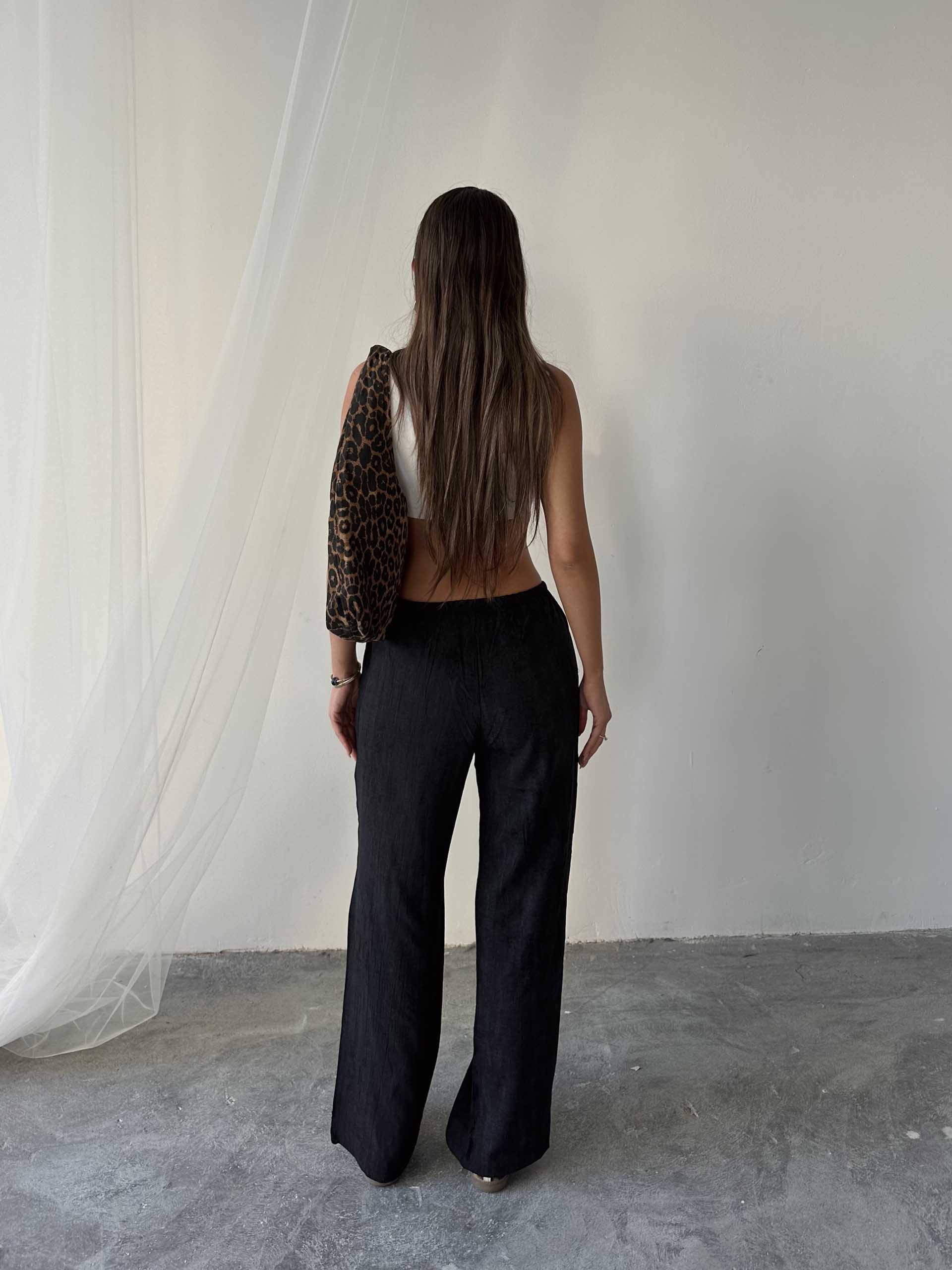 Yvette Massimo Dutti Rahat Kesim Pantolon Siyah