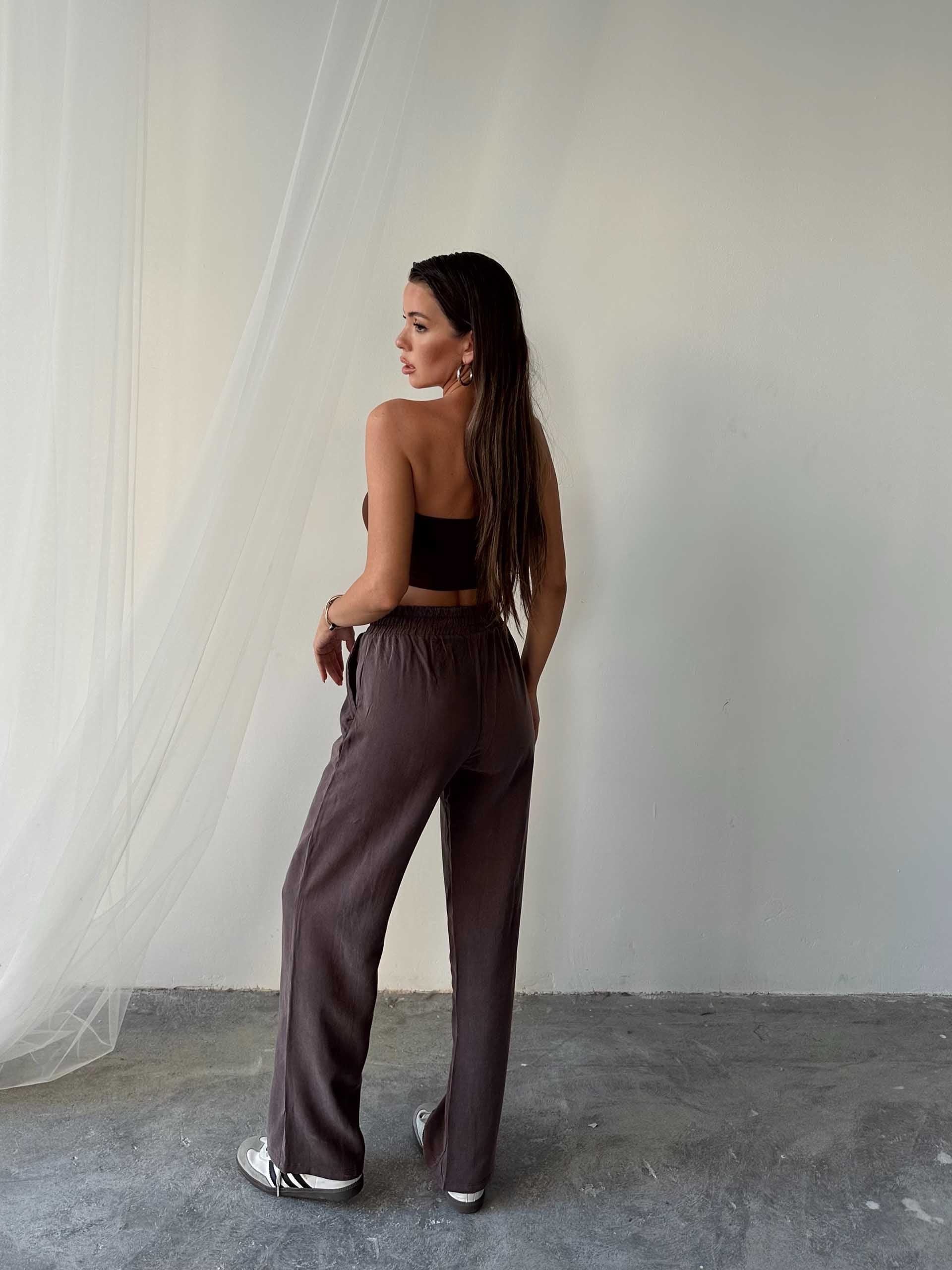 Tindra Massimo Dutti Modal Kumaş Pantolon Kahverengi