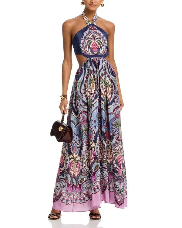 Farm Rio Odara Blue Maxi Dress