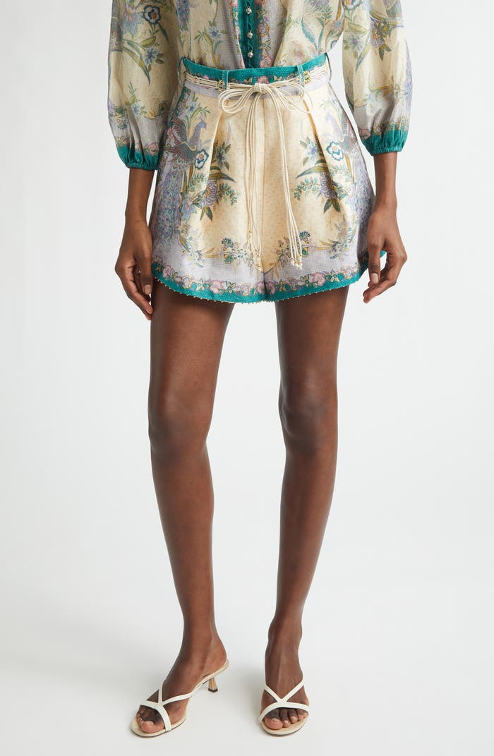 Indra Tuck Linen Shorts Blouse Set