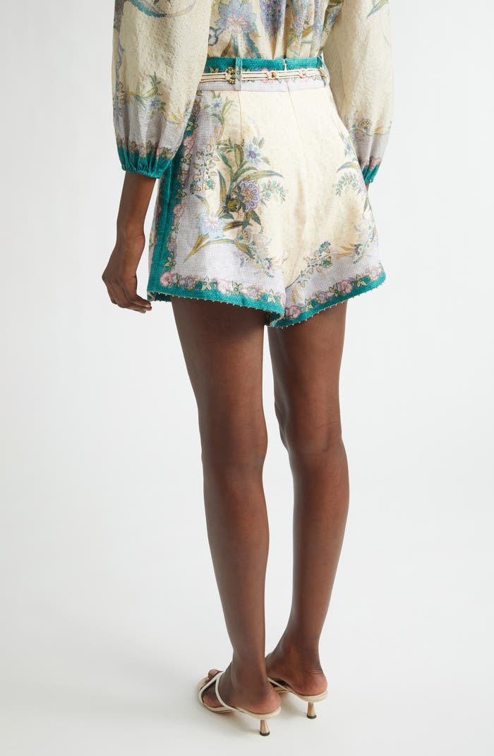 Indra Tuck Linen Shorts Blouse Set