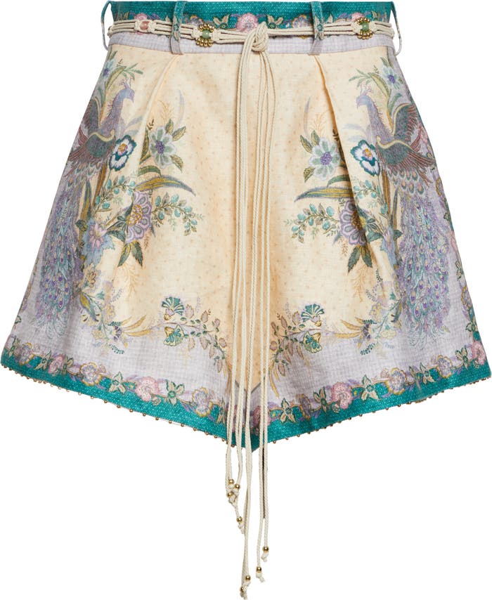 Indra Tuck Linen Shorts Blouse Set