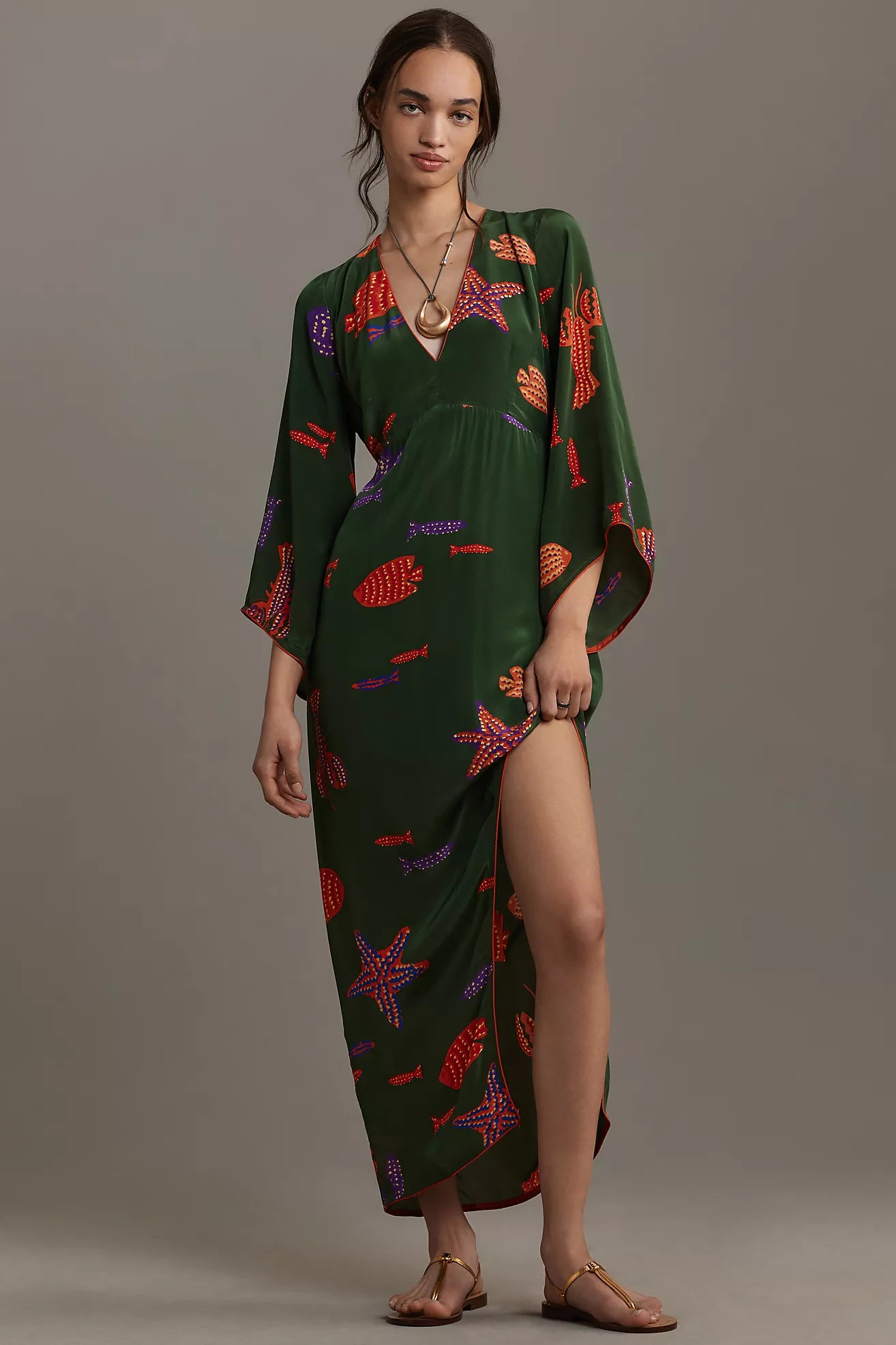 Farm Rio Green Midi Dress