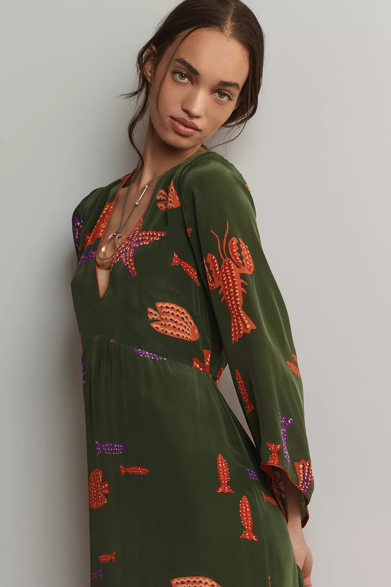 Farm Rio Green Midi Dress