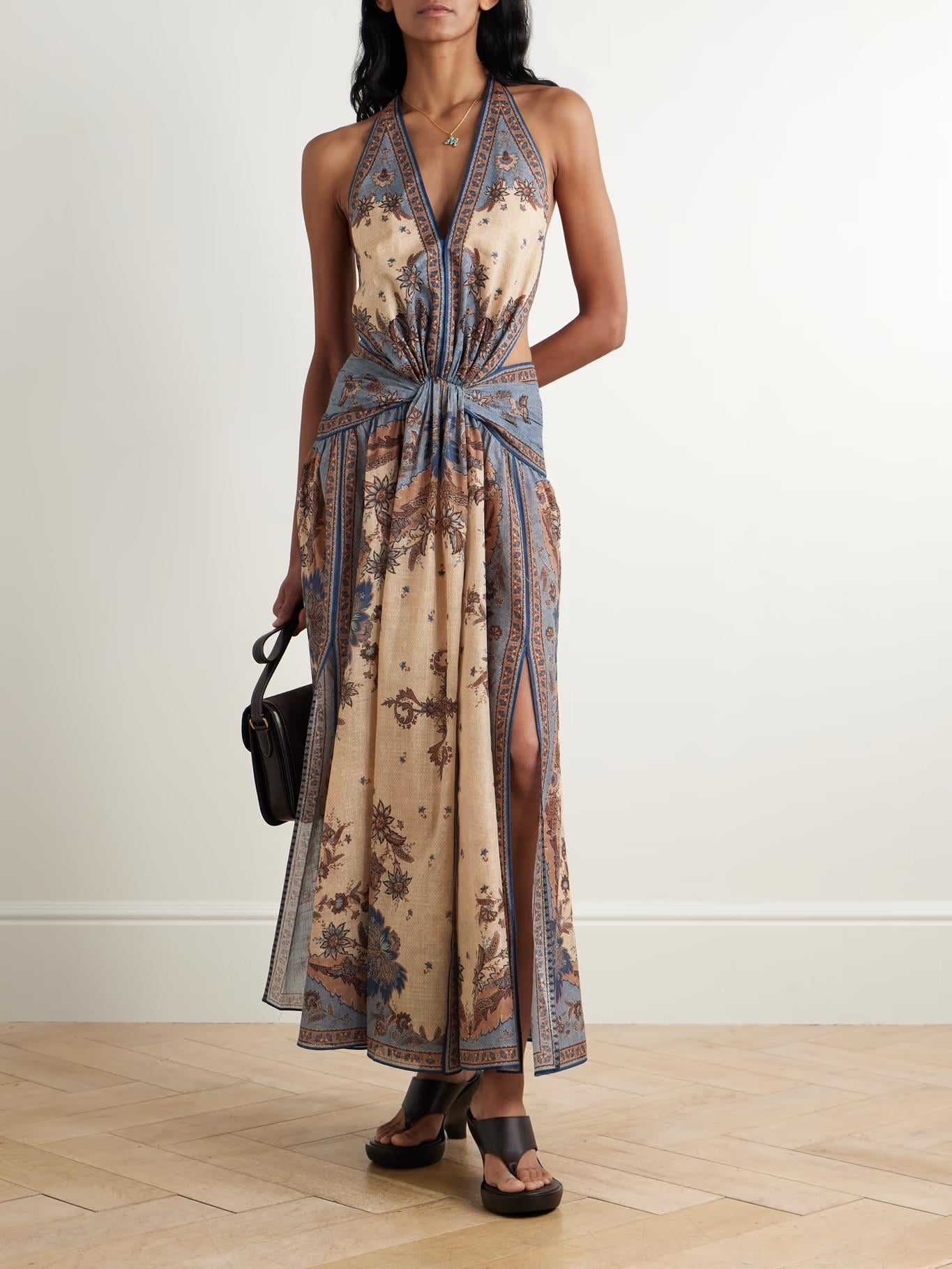 Ascension Plunge Halter Maxi Dress