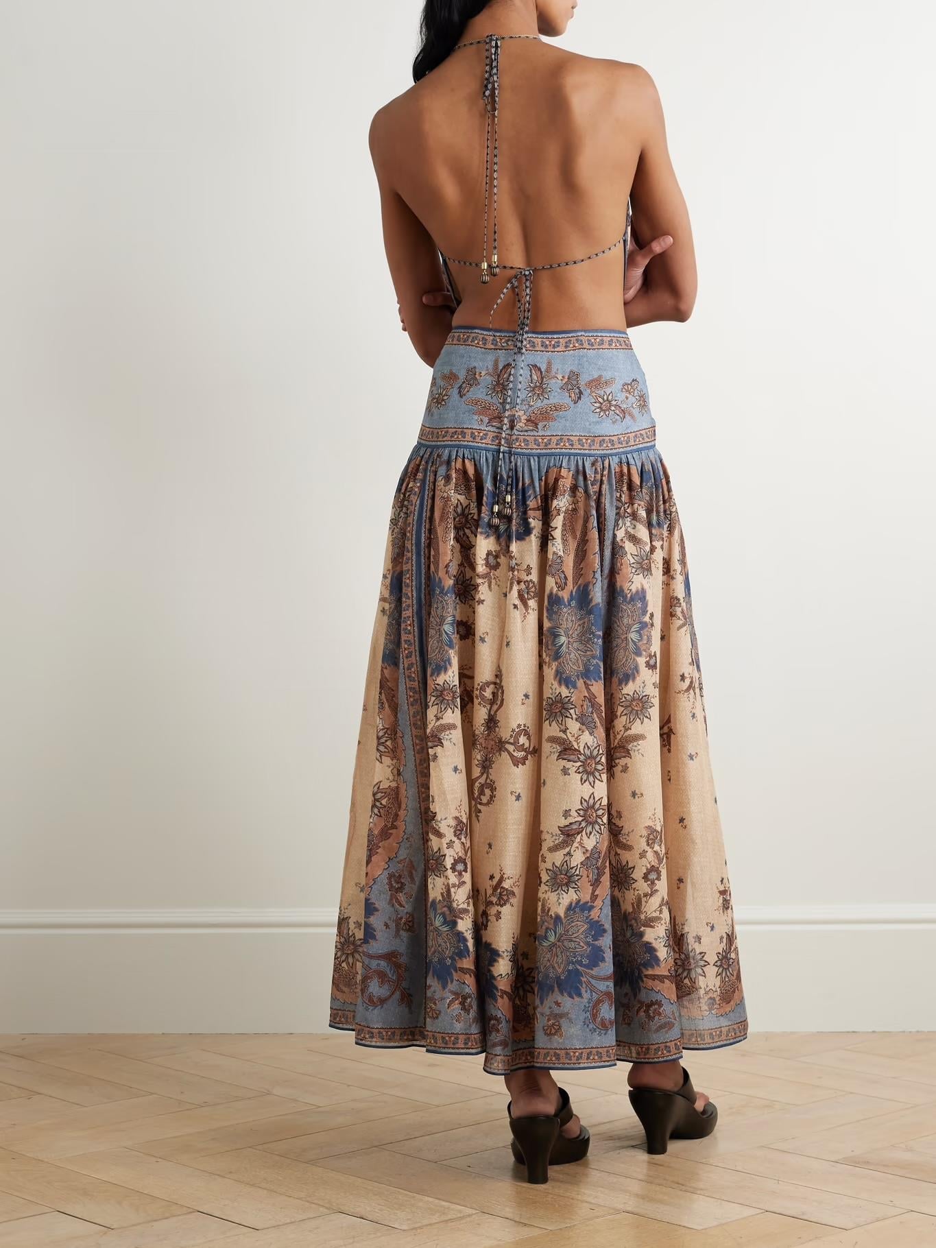 Ascension Plunge Halter Maxi Dress