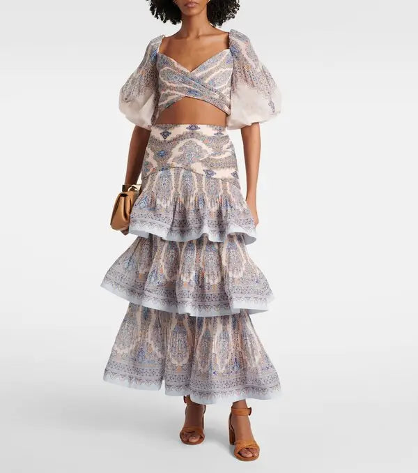 Paisley Pleated Maxi Dress
