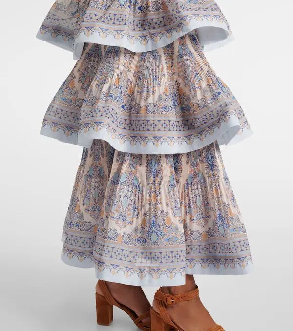 Paisley Pleated Maxi Dress