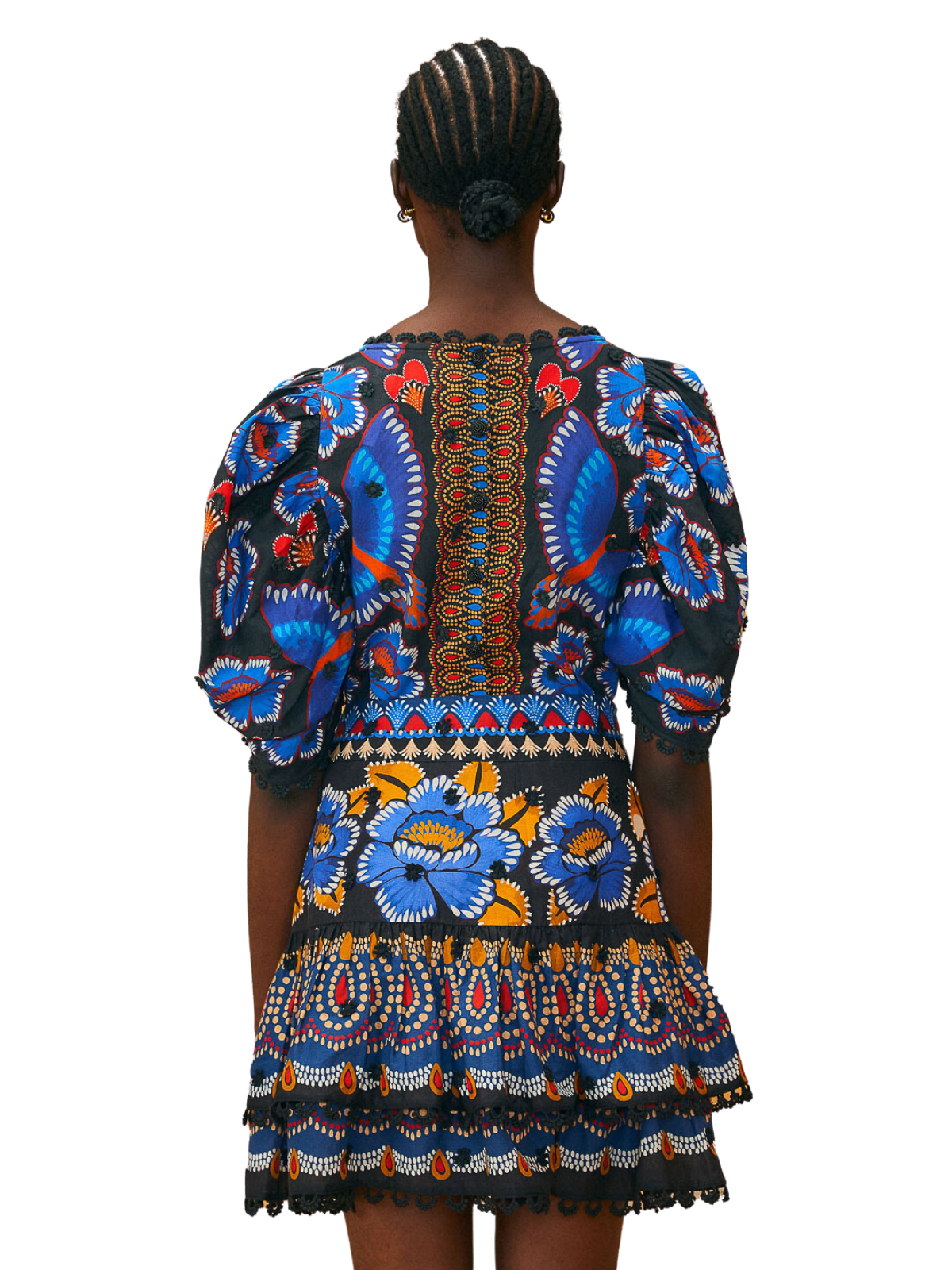 Farm Rio Vibrant Black and Blue Skirt