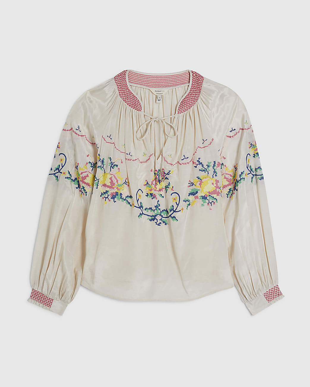 Cream Floral Embroidered
