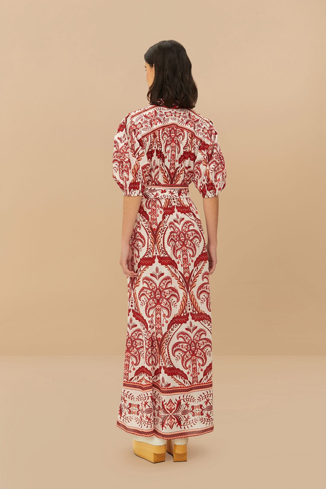 Farm Rio Tropical Cameo Belted Maxi Dress