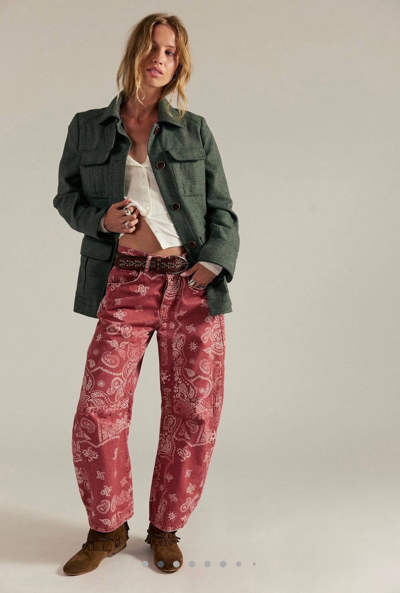 İthal Barrel Printed Jean