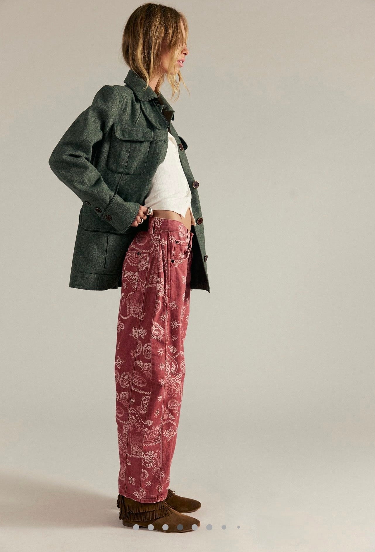 İthal Barrel Printed Jean