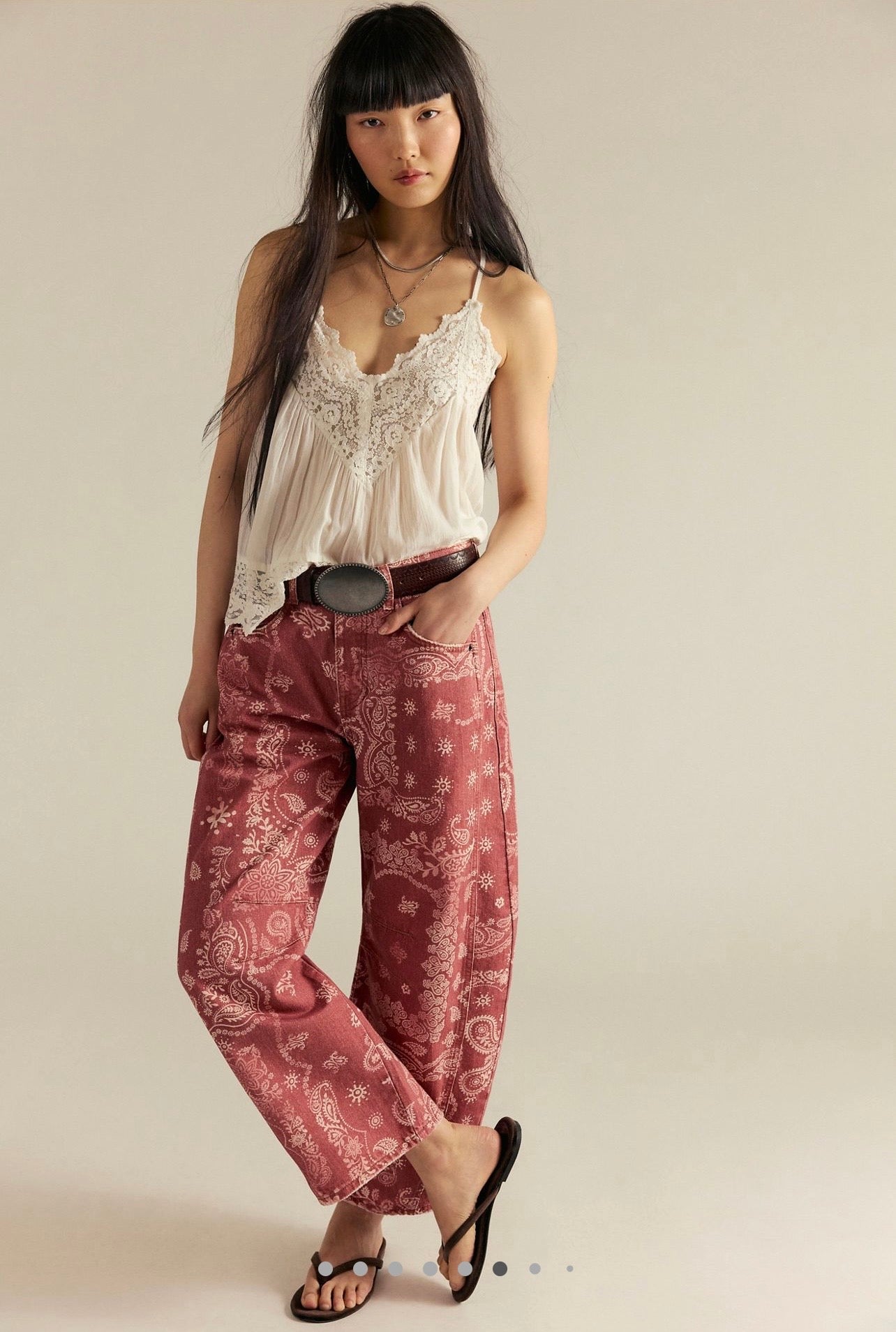 İthal Barrel Printed Jean