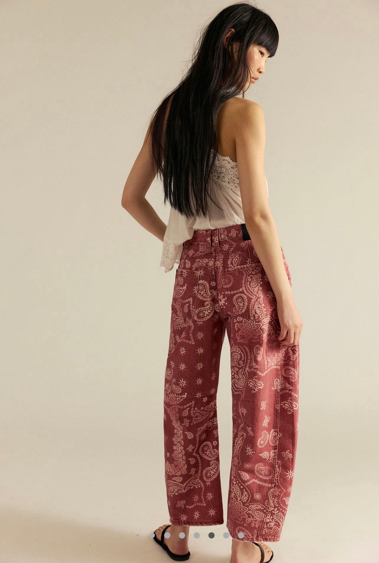 İthal Barrel Printed Jean