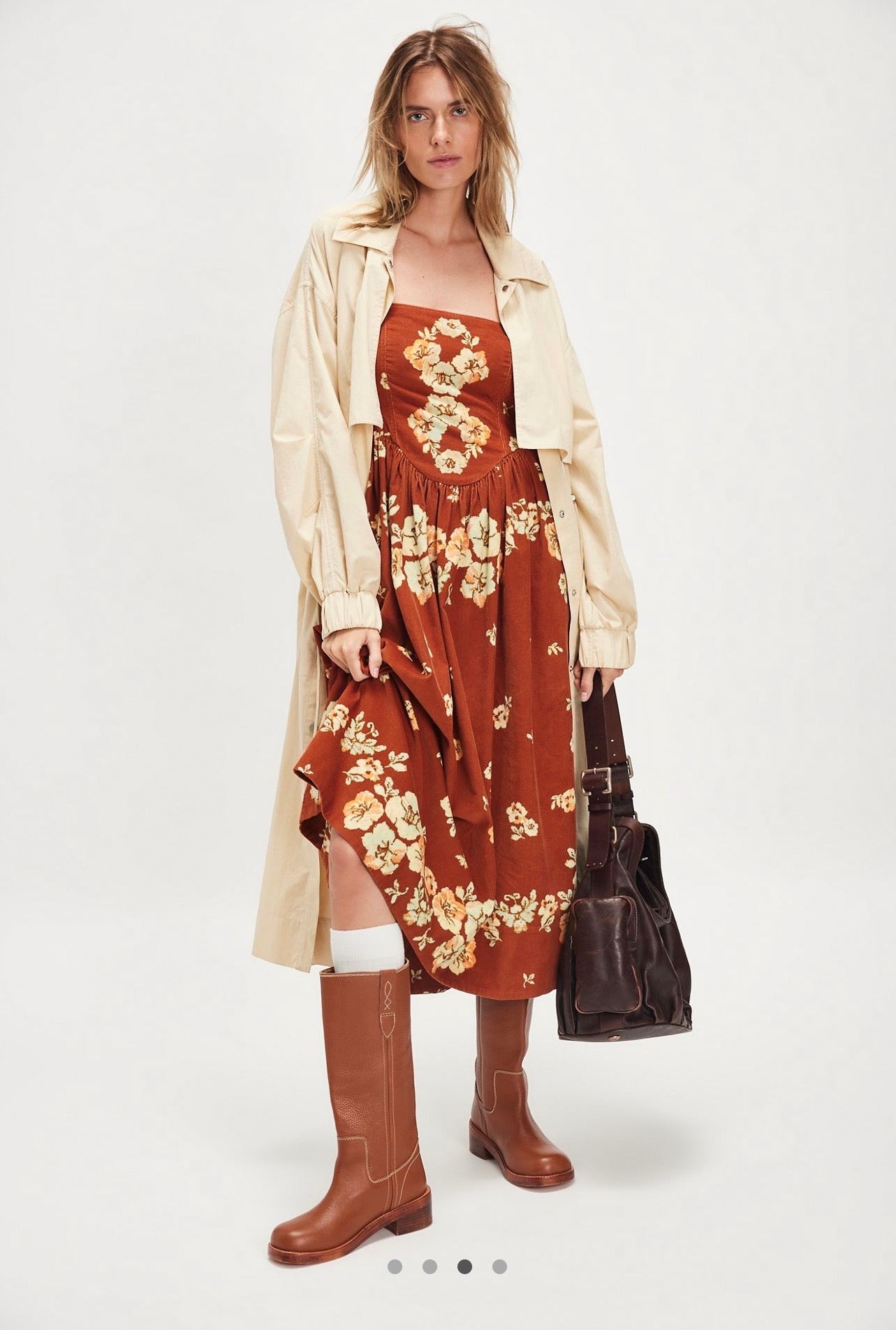 İthal Kadife Midi Dress