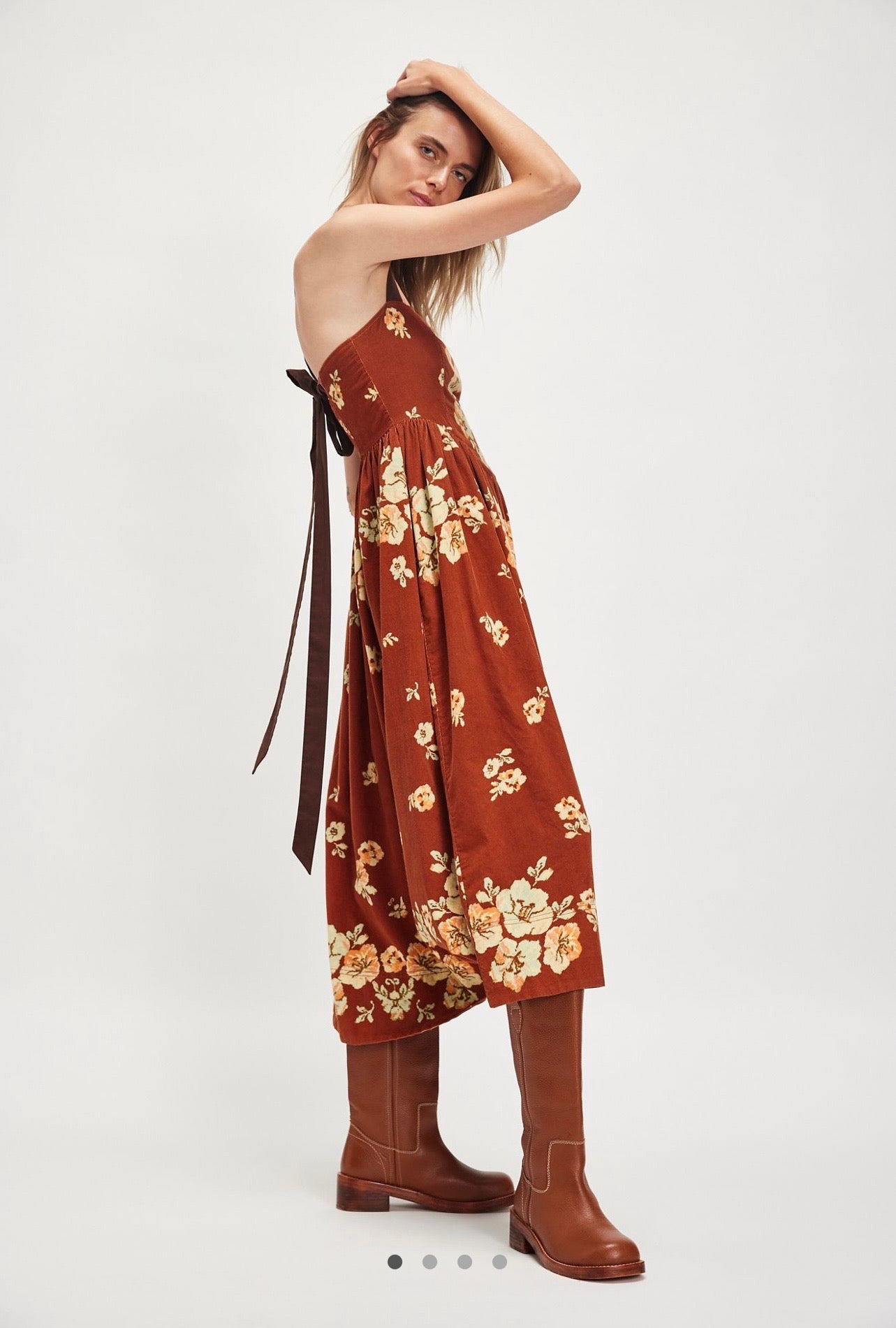 İthal Kadife Midi Dress