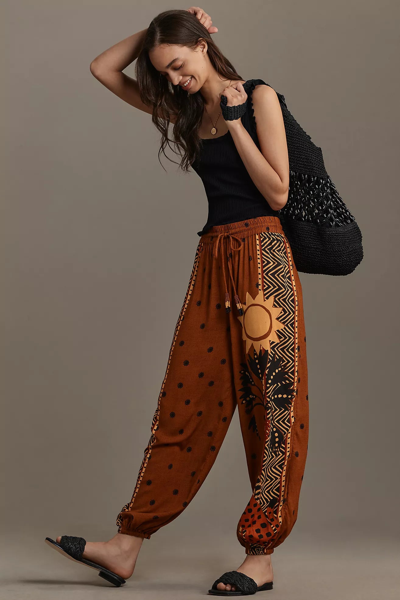 Farm Rio Tropical Sun Printed Balloon Pants