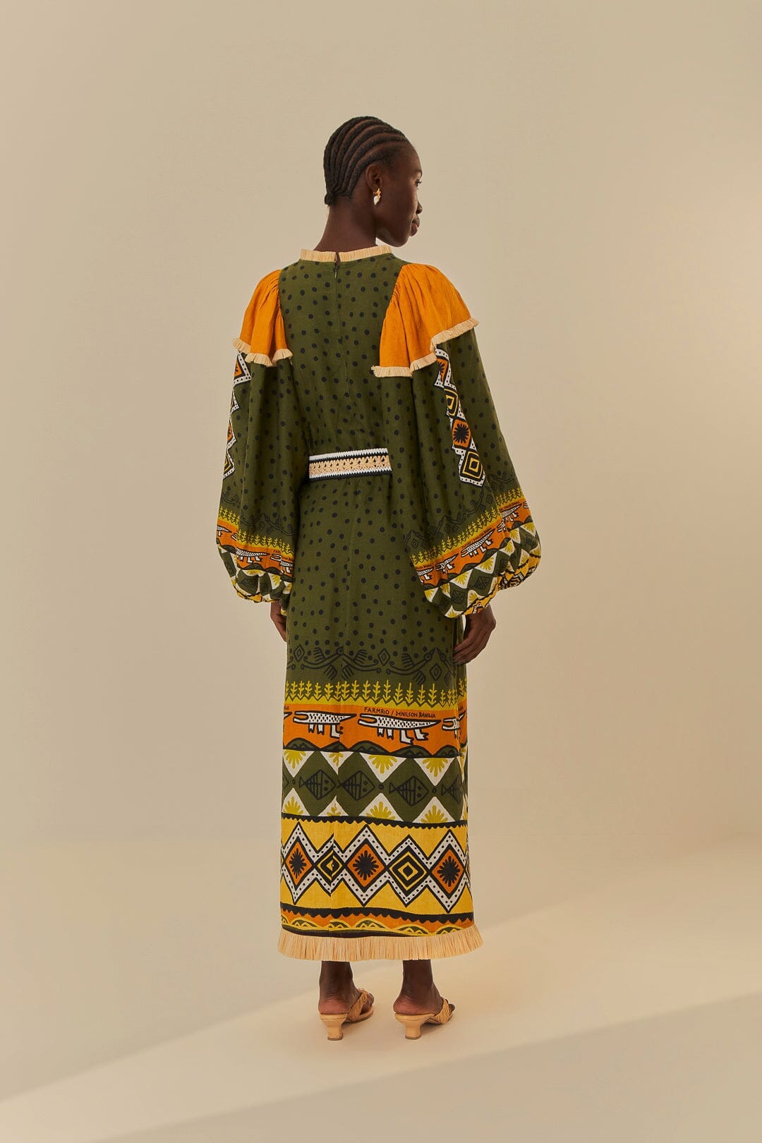 Farm Rio Creation Long Sleeve Midi Dress