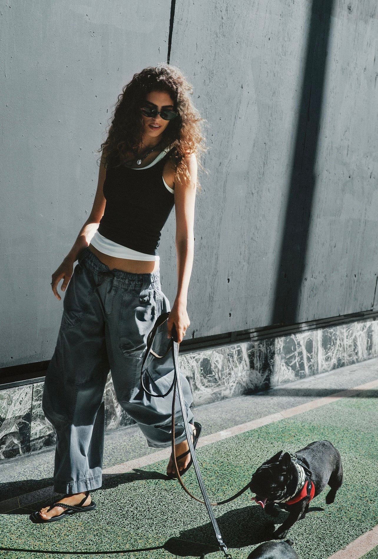 Free People Onset Parachute Trousers  Steel