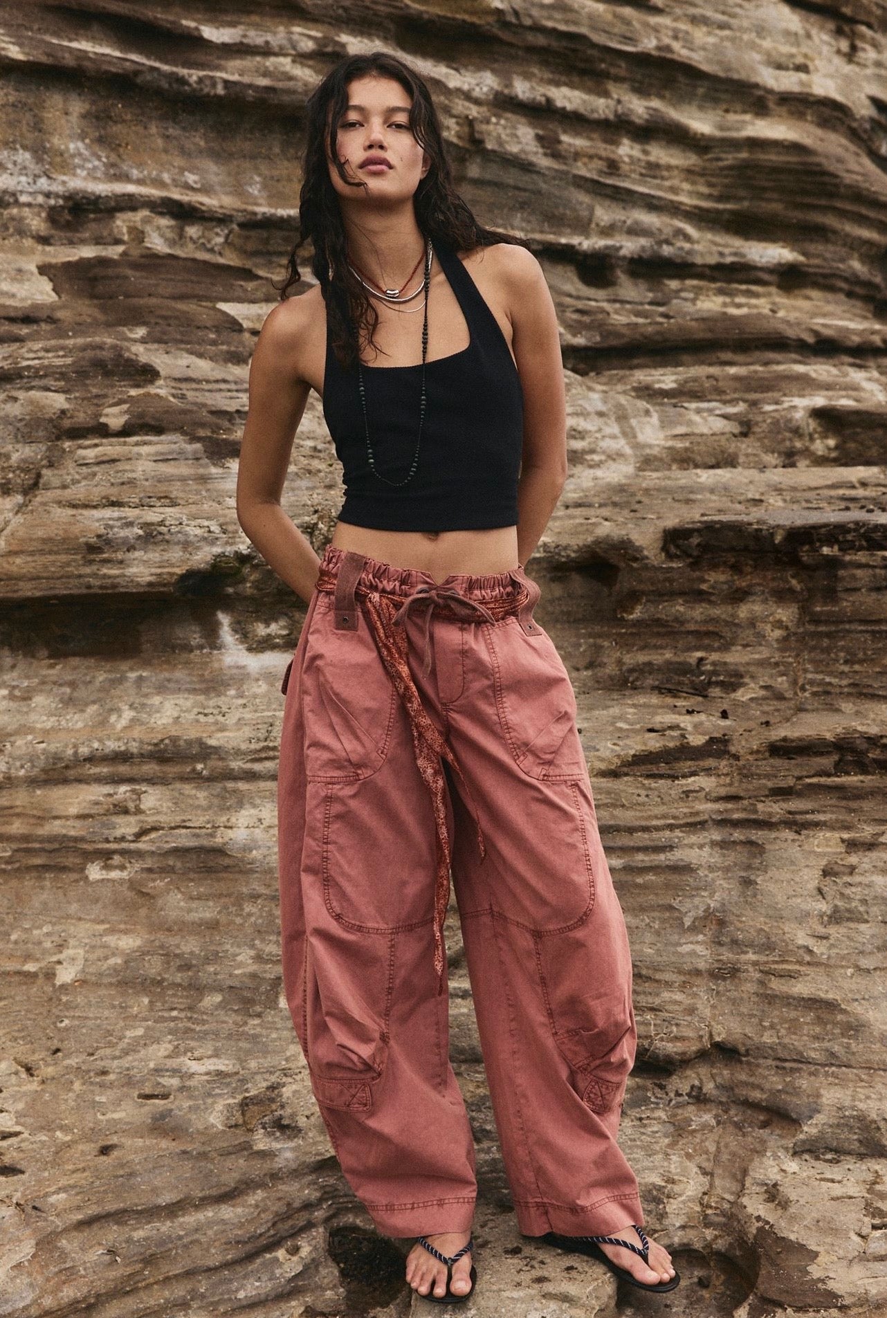 Free People Onset Parachute Trousers Paper Lantern