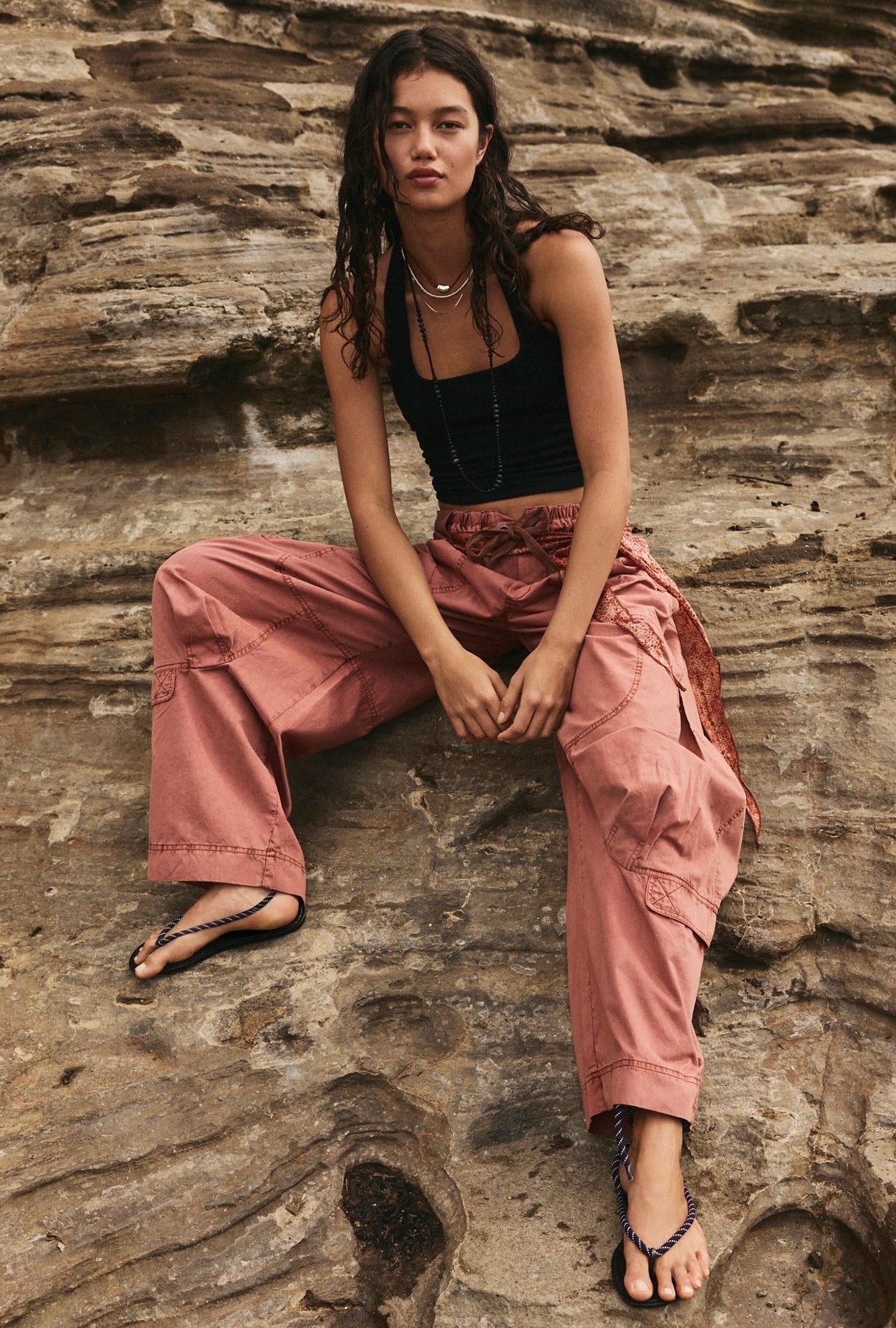 Free People Onset Parachute Trousers Paper Lantern