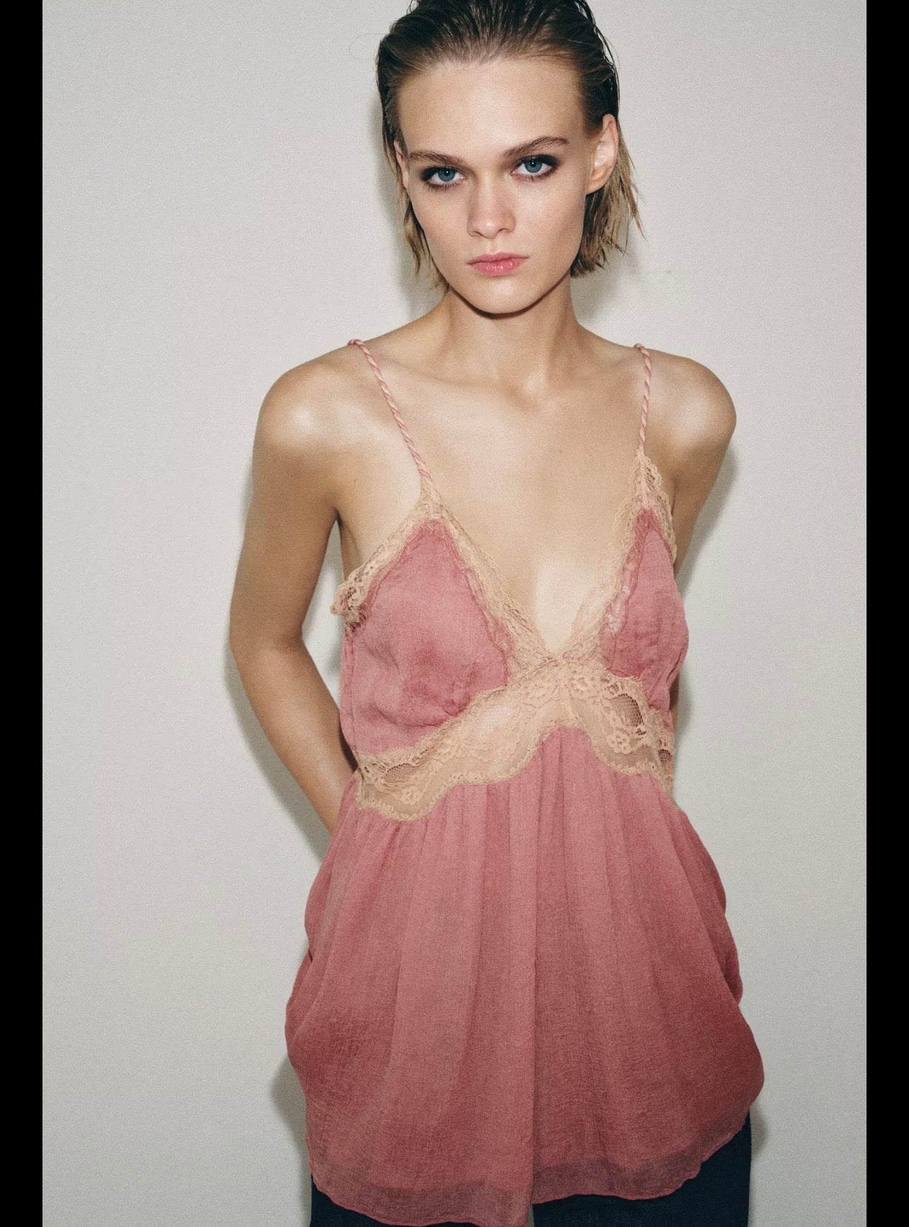 Zw Lace Trimmed Camisole Top