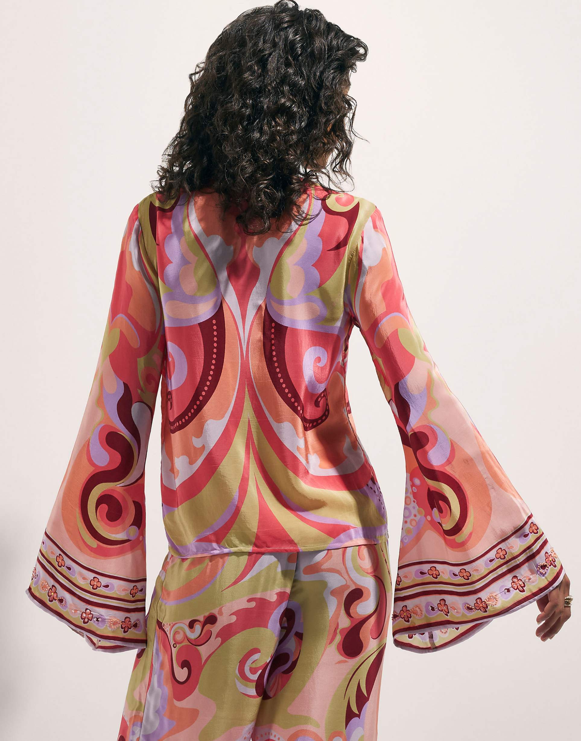 River Island Swirl Print Cover Up İn Orange