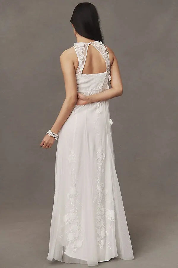 Ivory Floral Maxi Dress