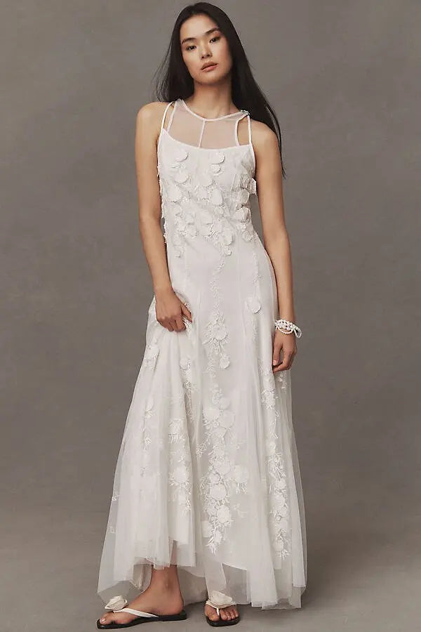 Ivory Floral Maxi Dress