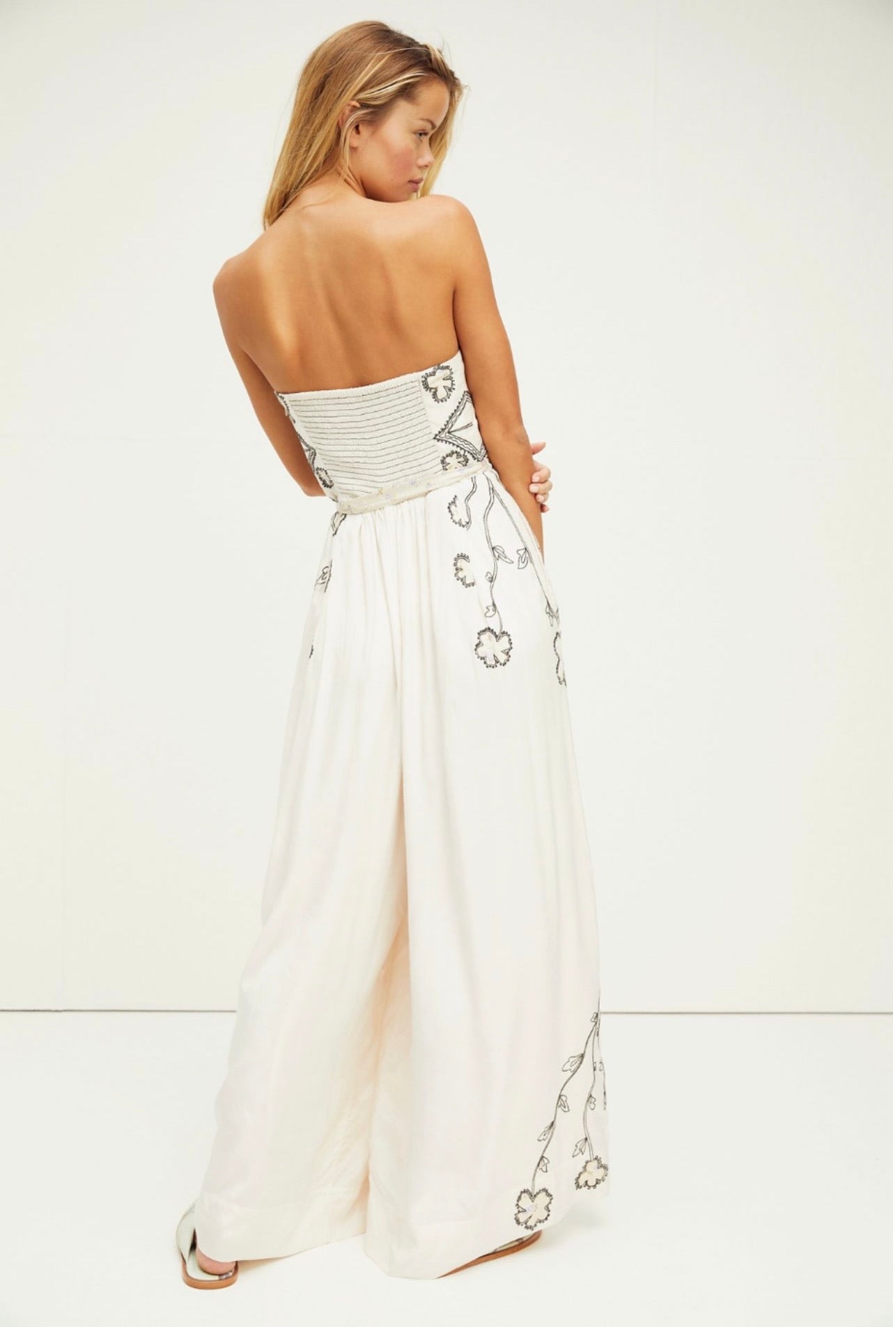 Fp Saten Nakış İşlemeli Tulum