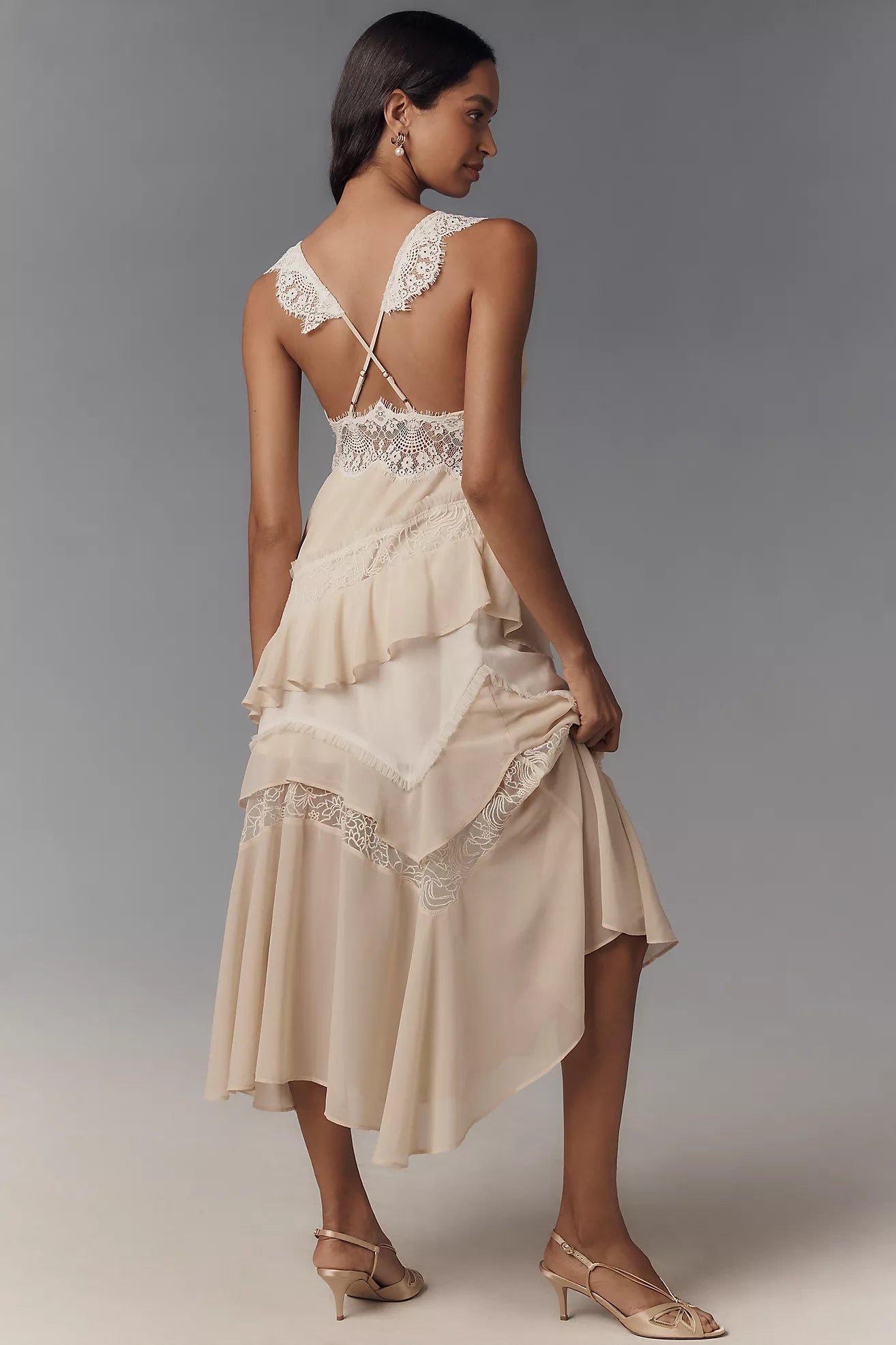 Anthrpologie Sırt Dekolteli Elbise