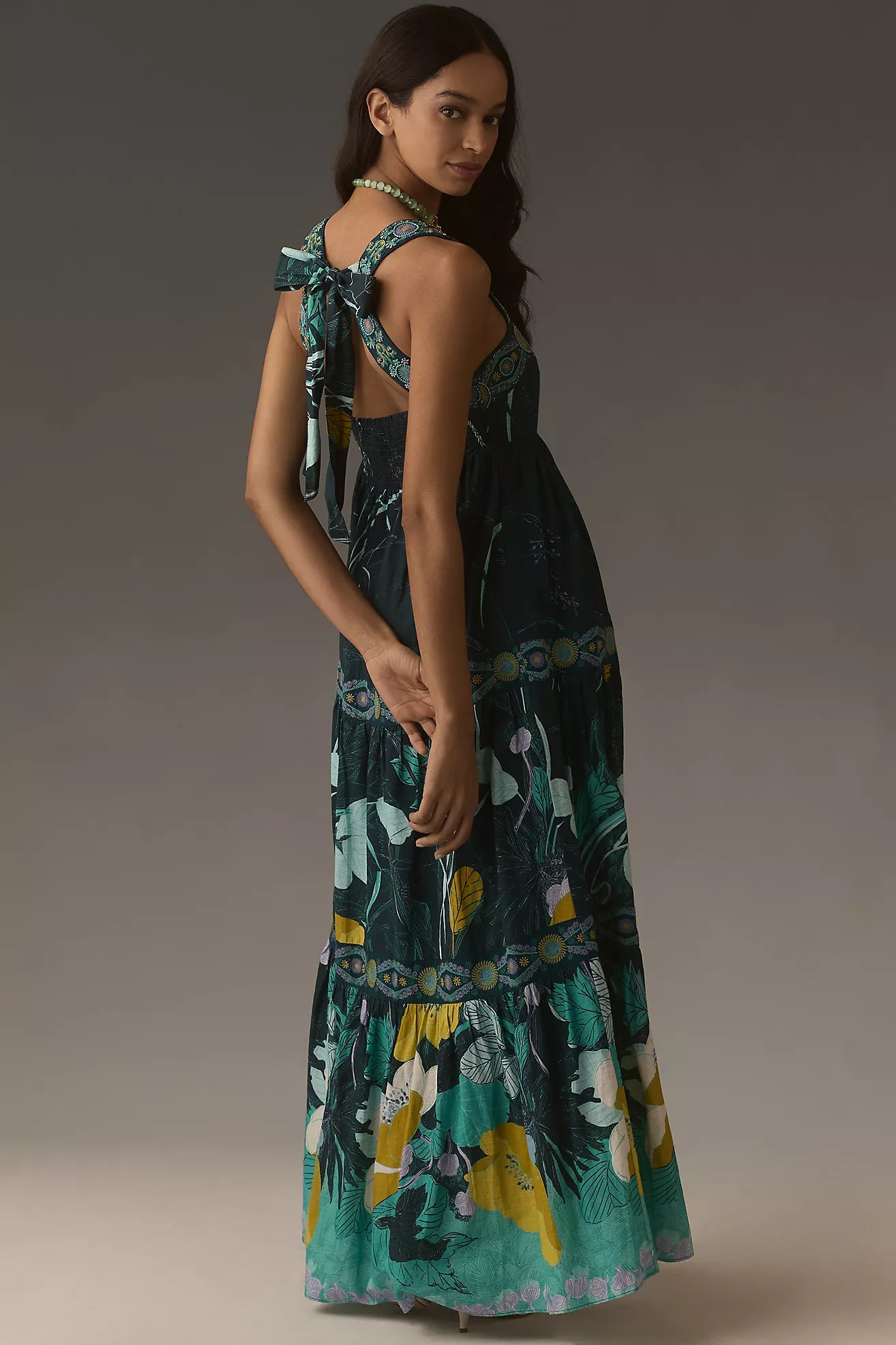 Floral Square Neck Maxi Dress