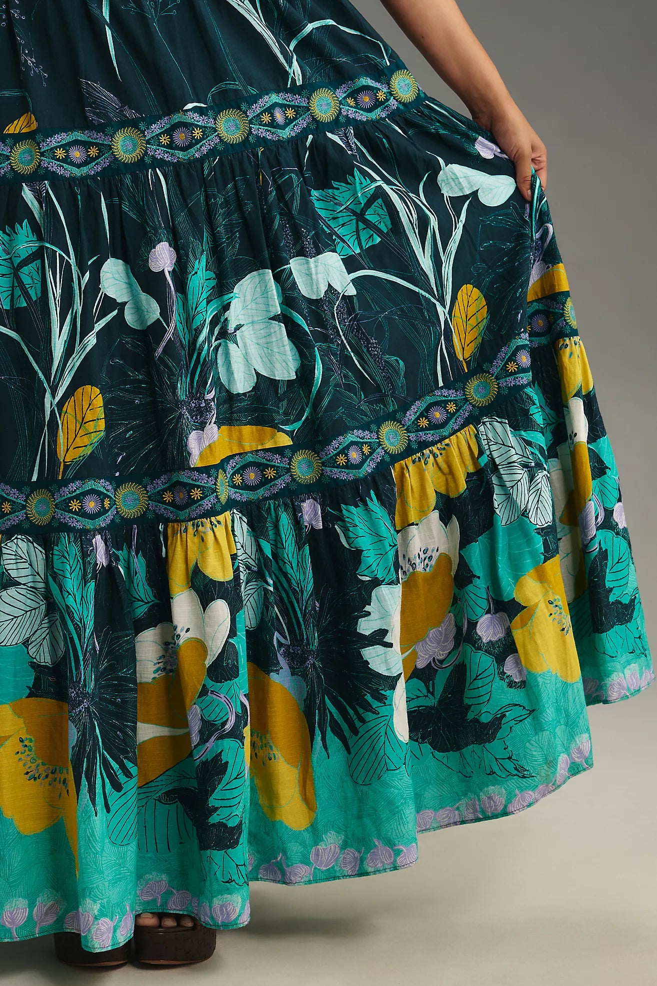 Floral Square Neck Maxi Dress