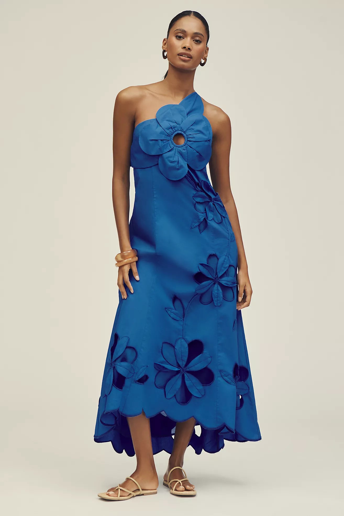 One Shoulder Cutwork Dress