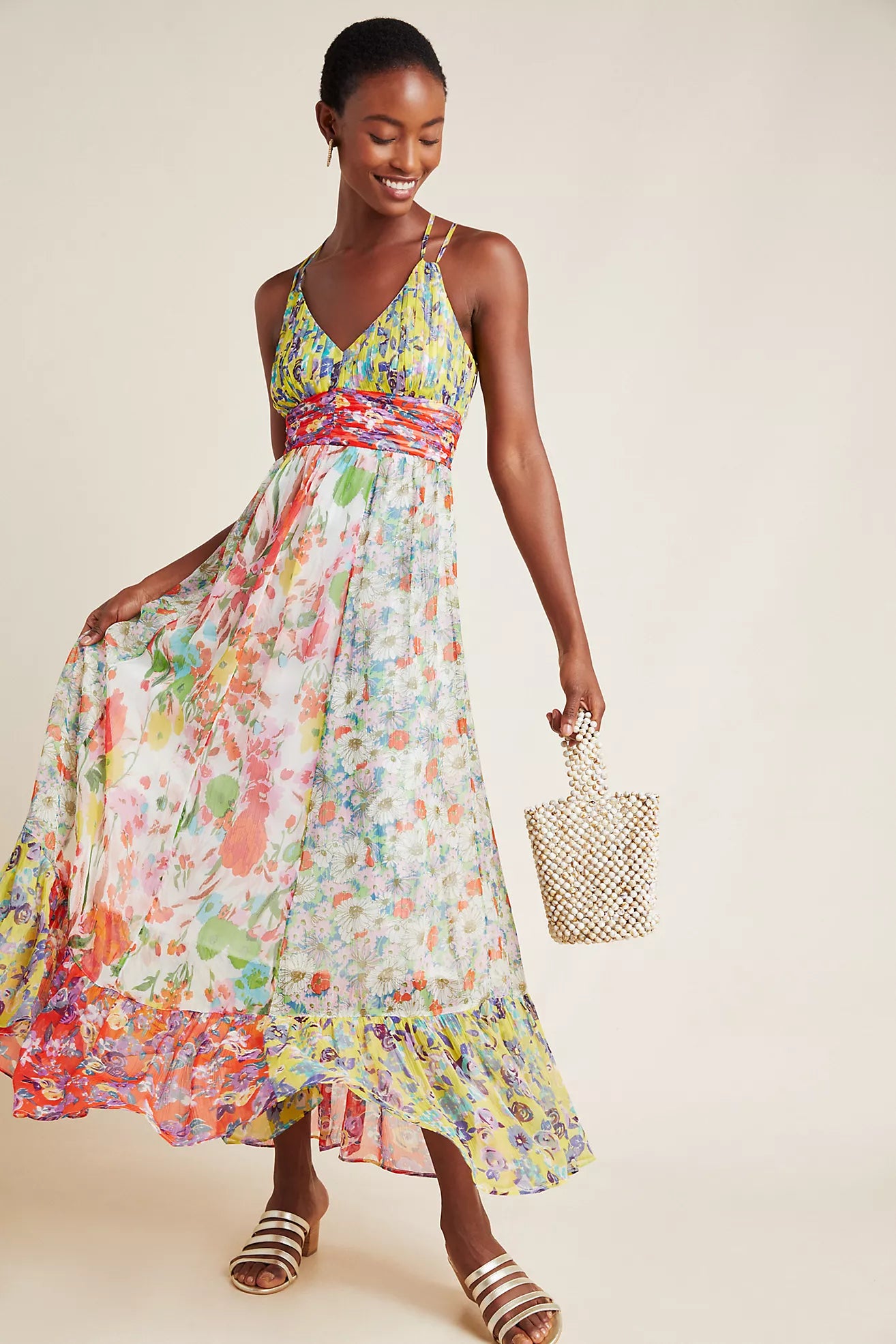 Malibu Floral Maxi Dress Yellow
