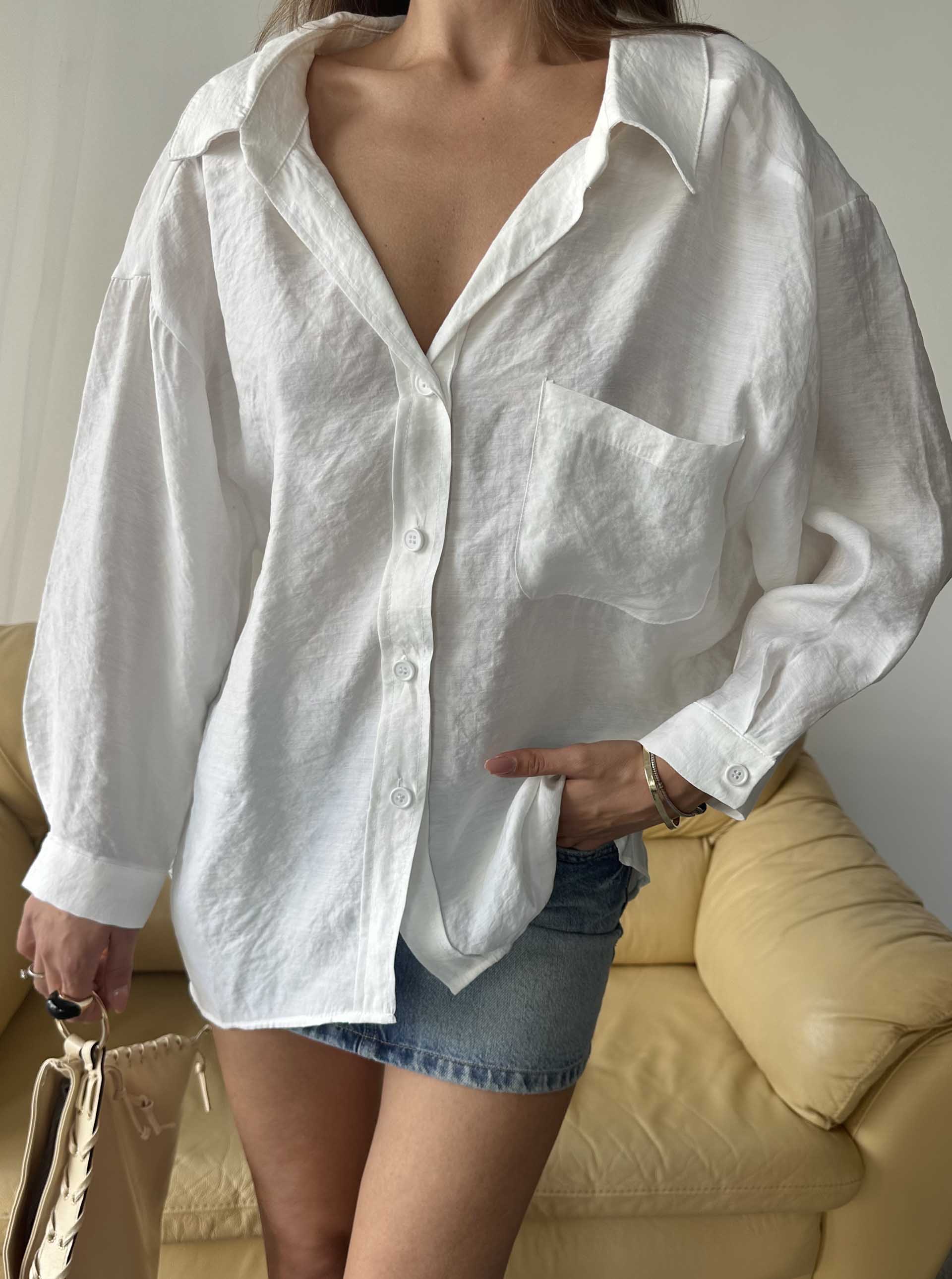 Maya Oversized Gömlek Beyaz