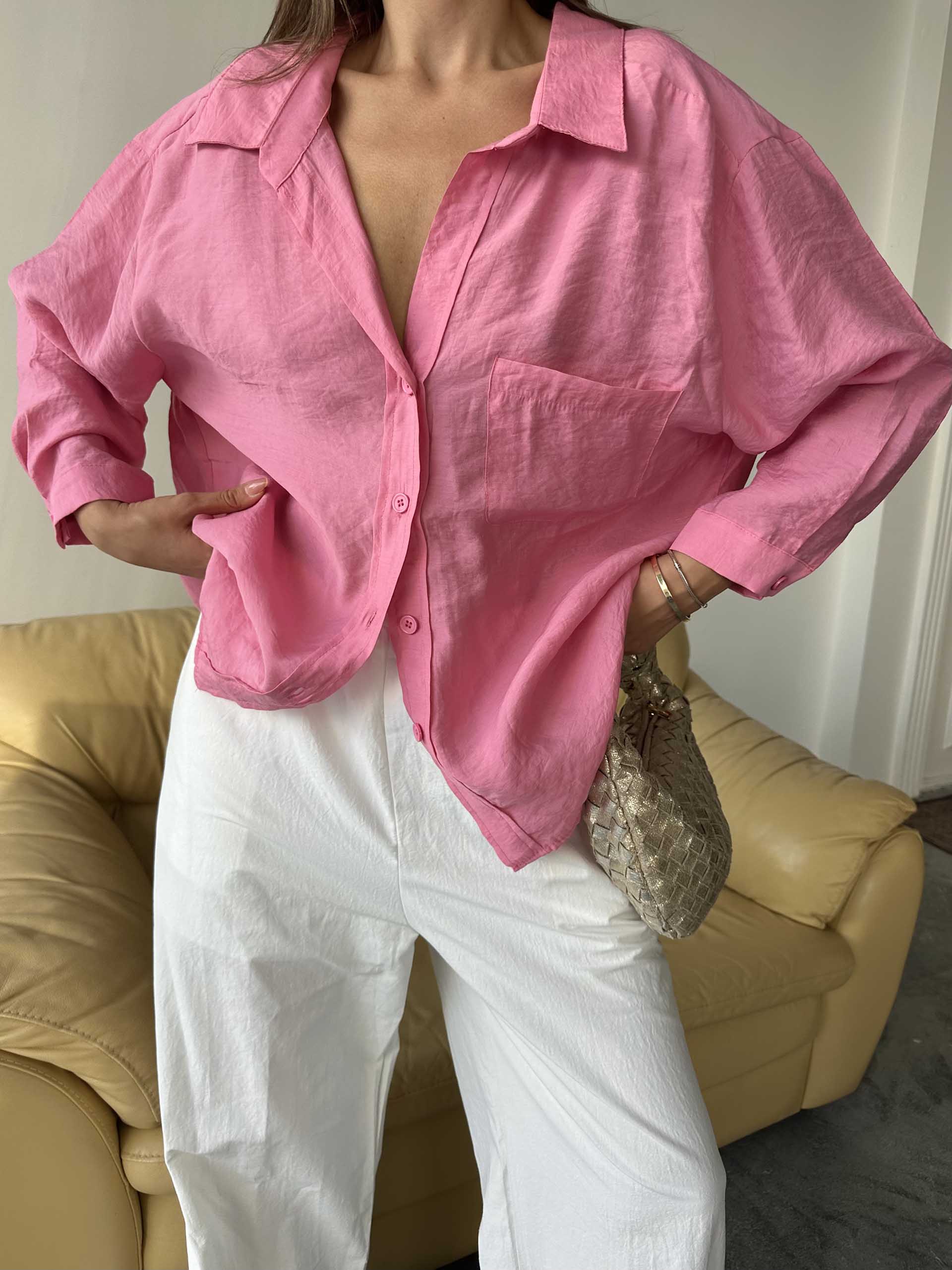 Maya Oversized Gömlek Pembe