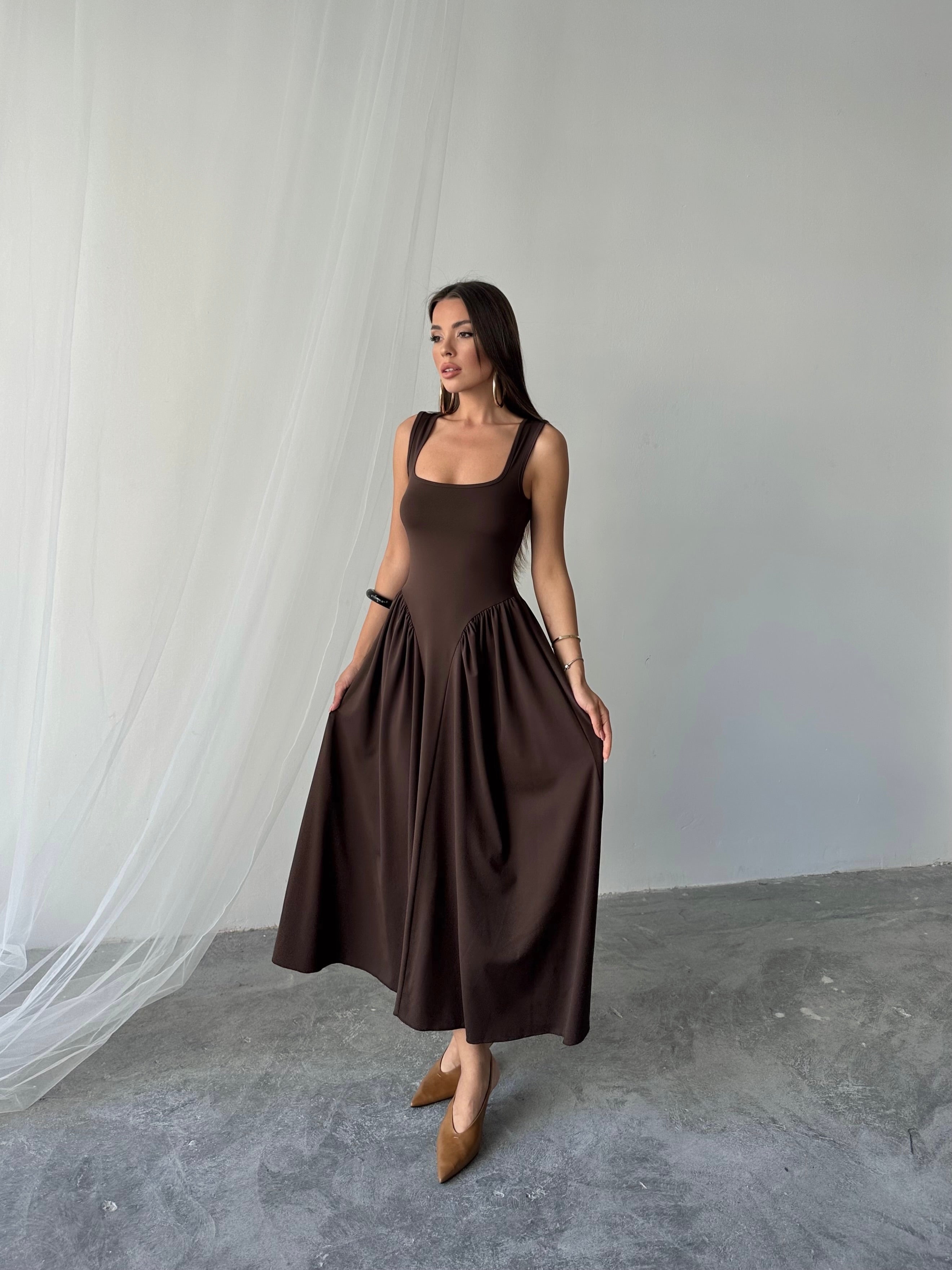 Alice Penye Elbise Kahverengi