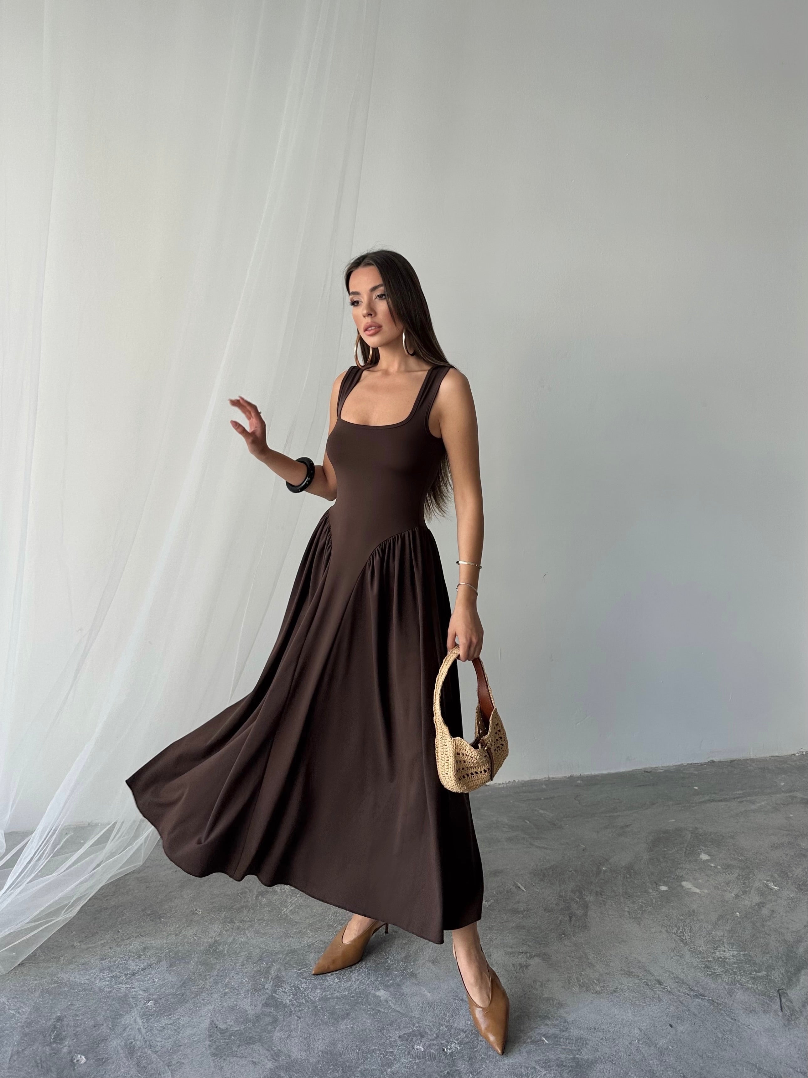 Alice Penye Elbise Kahverengi