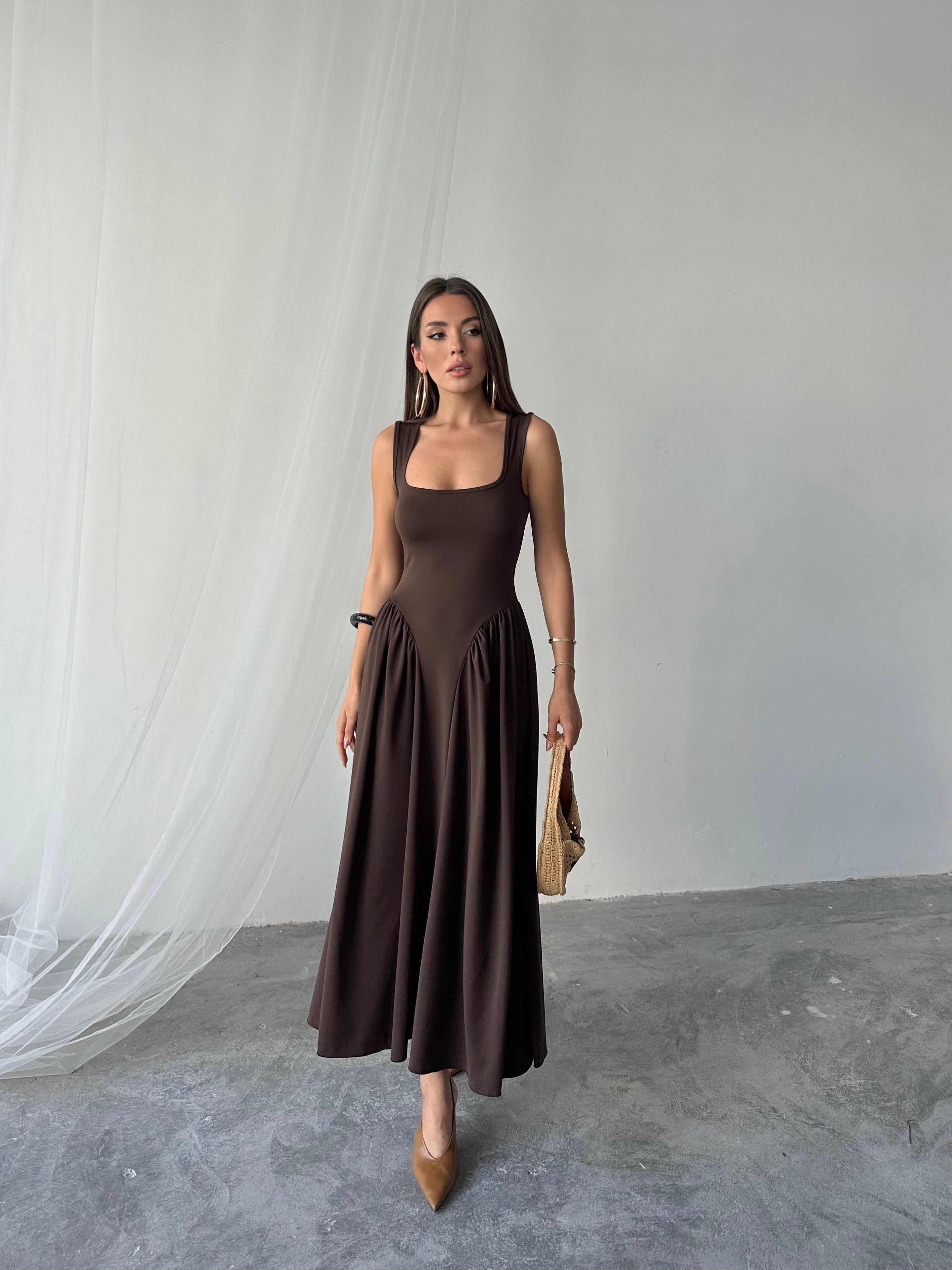 Alice Penye Elbise Kahverengi