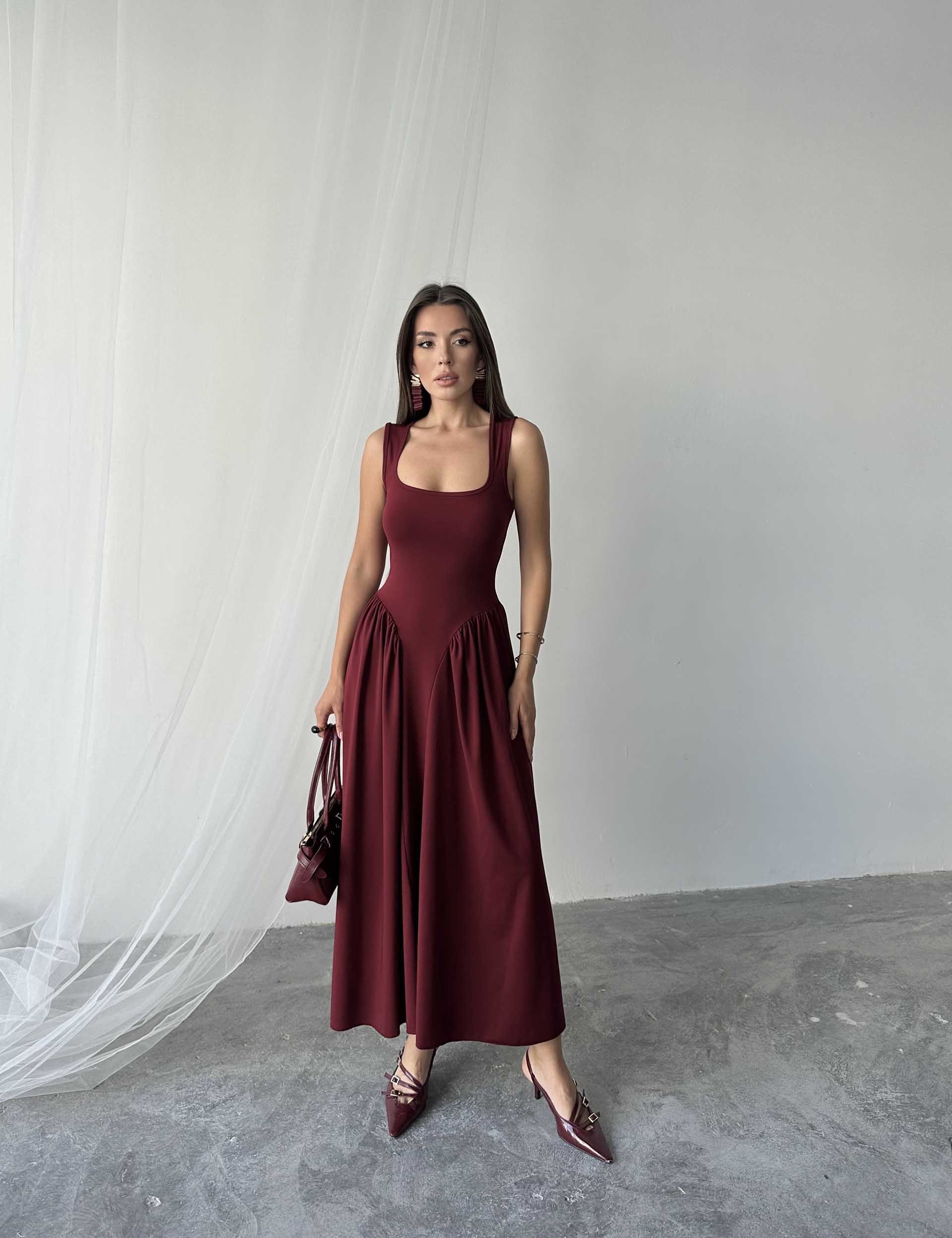 Alice Penye Elbise Bordo