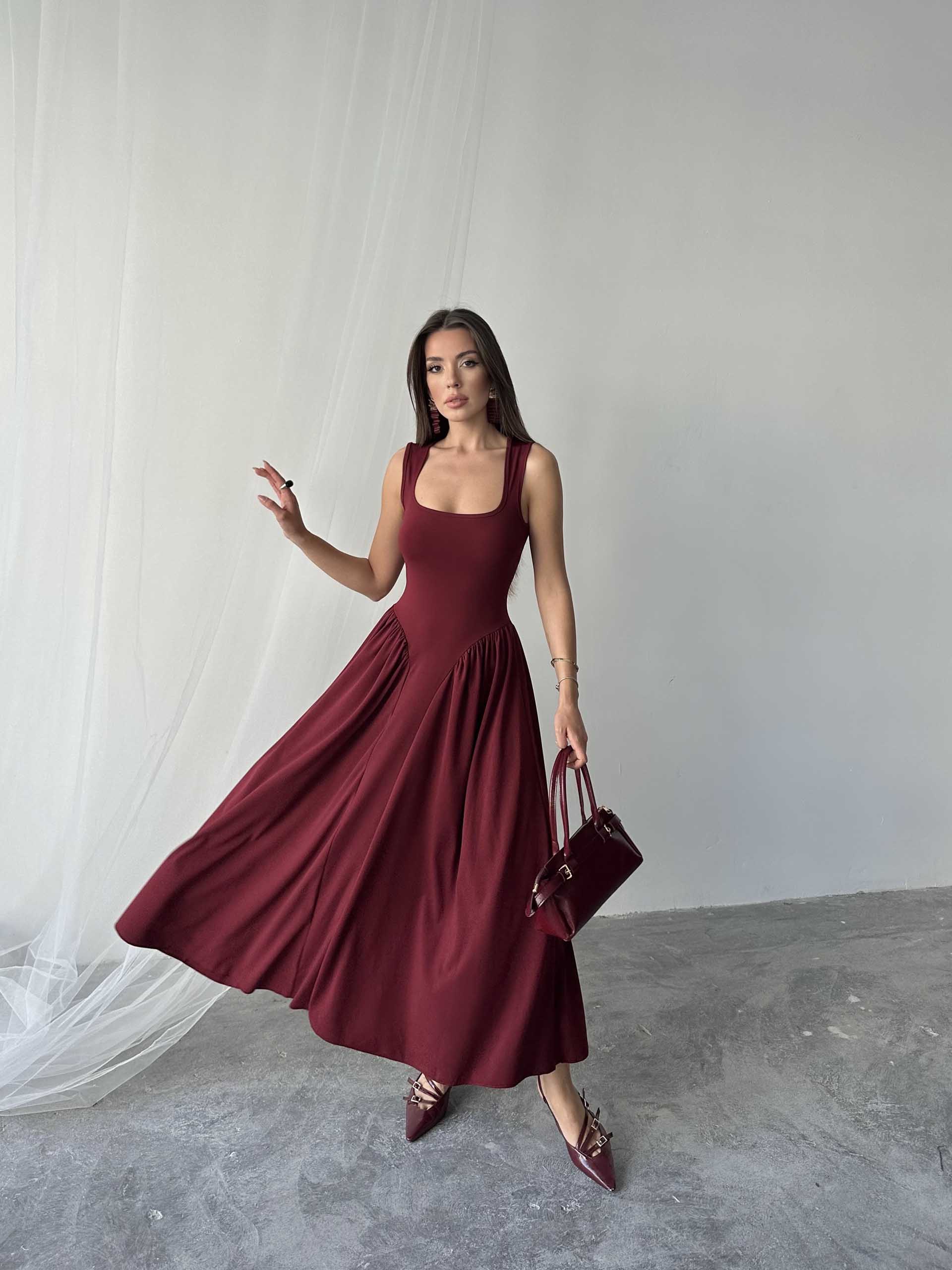 Alice Penye Elbise Bordo