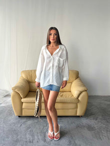 Maya Oversized Gömlek Beyaz